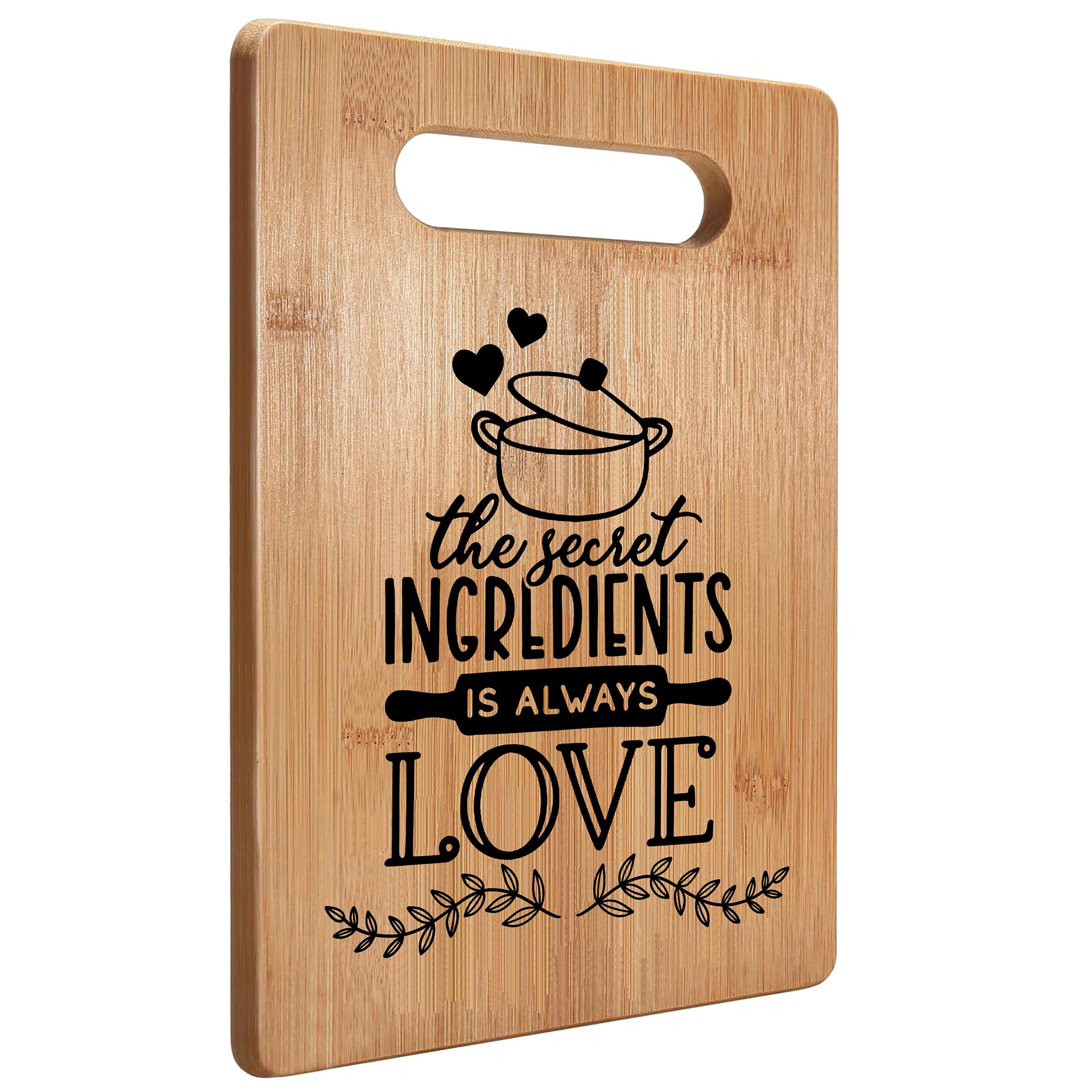 Absnfatu the Secret Ingredients is Always Love Cutting Board Chopping Board, Bamboo Cutting Boards for Kitchen, Kitchen Gifts for Women, Gifts for