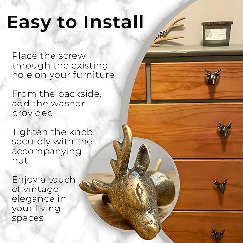 Miniatura 6 de Perillas de puerta de armario de metal hecho a mano de bronce antiguo vintage de hierro antiguo, tiradores de cajón manijas de puerta de gabinete