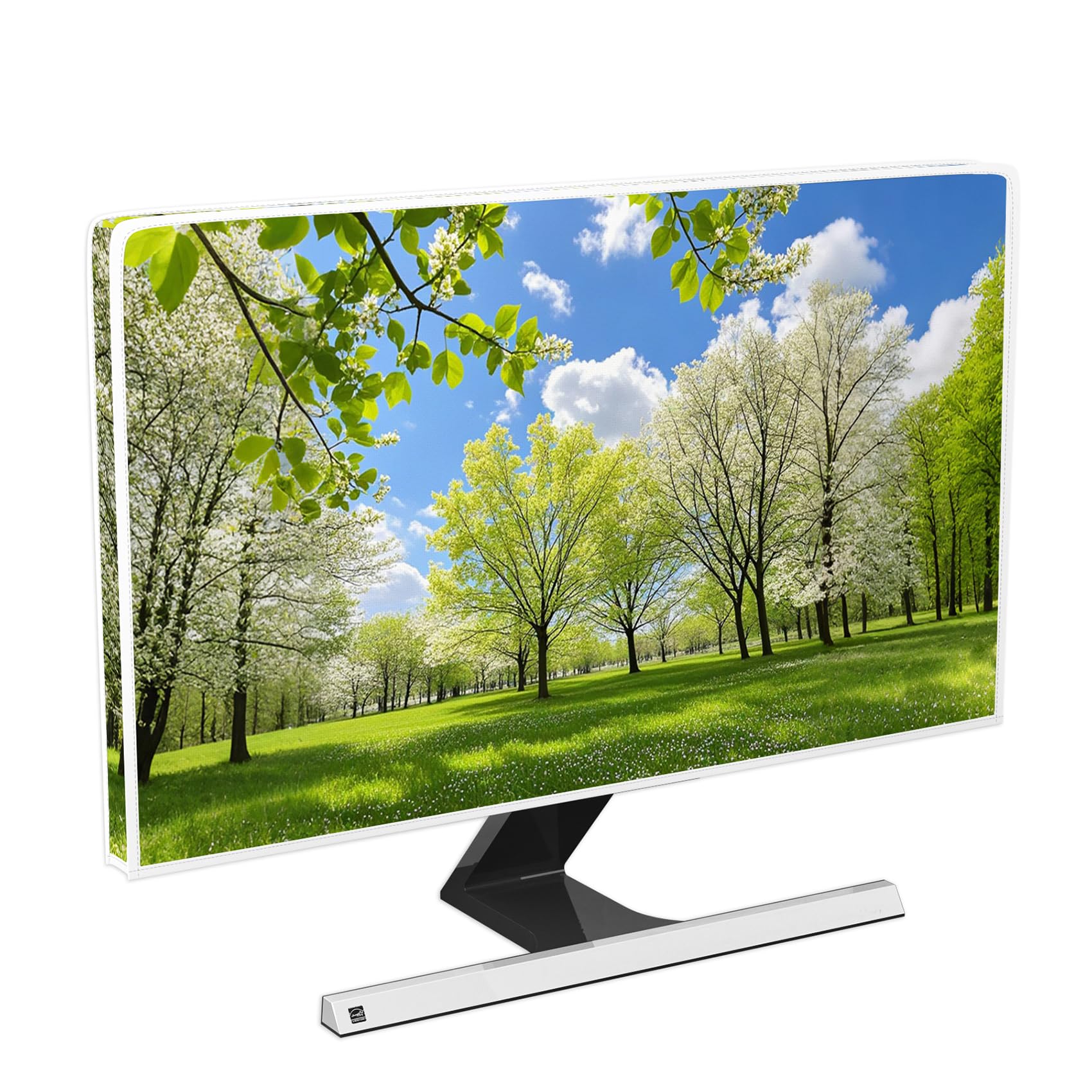 Wasserdichte Monitor-Staubschutzhüllen, 66 cm, 68 cm, 71 cm, Computer-Monitorabdeckung, kompatibel mit iMac 66-71 cm PC, Desktop und TV, Frühlingsansicht
