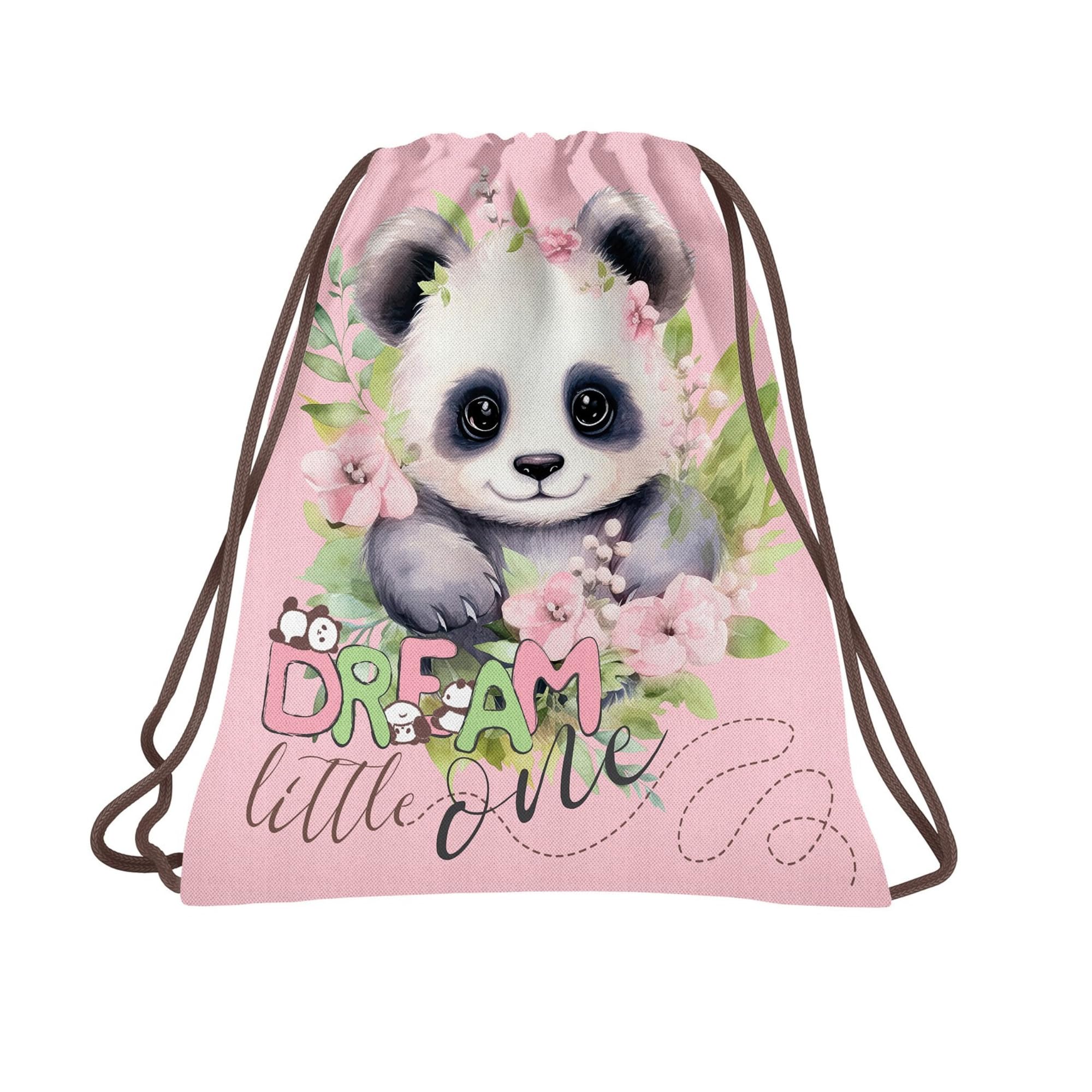 Goldkids - Schulranzen für Jungen und Mädchen, 15er-Set - Schul-Rucksack für Kinder mit Federmäppchen - Schuhbeutel Trinkflasche und Brotdose - Panda Motiv - 1-3 Klasse