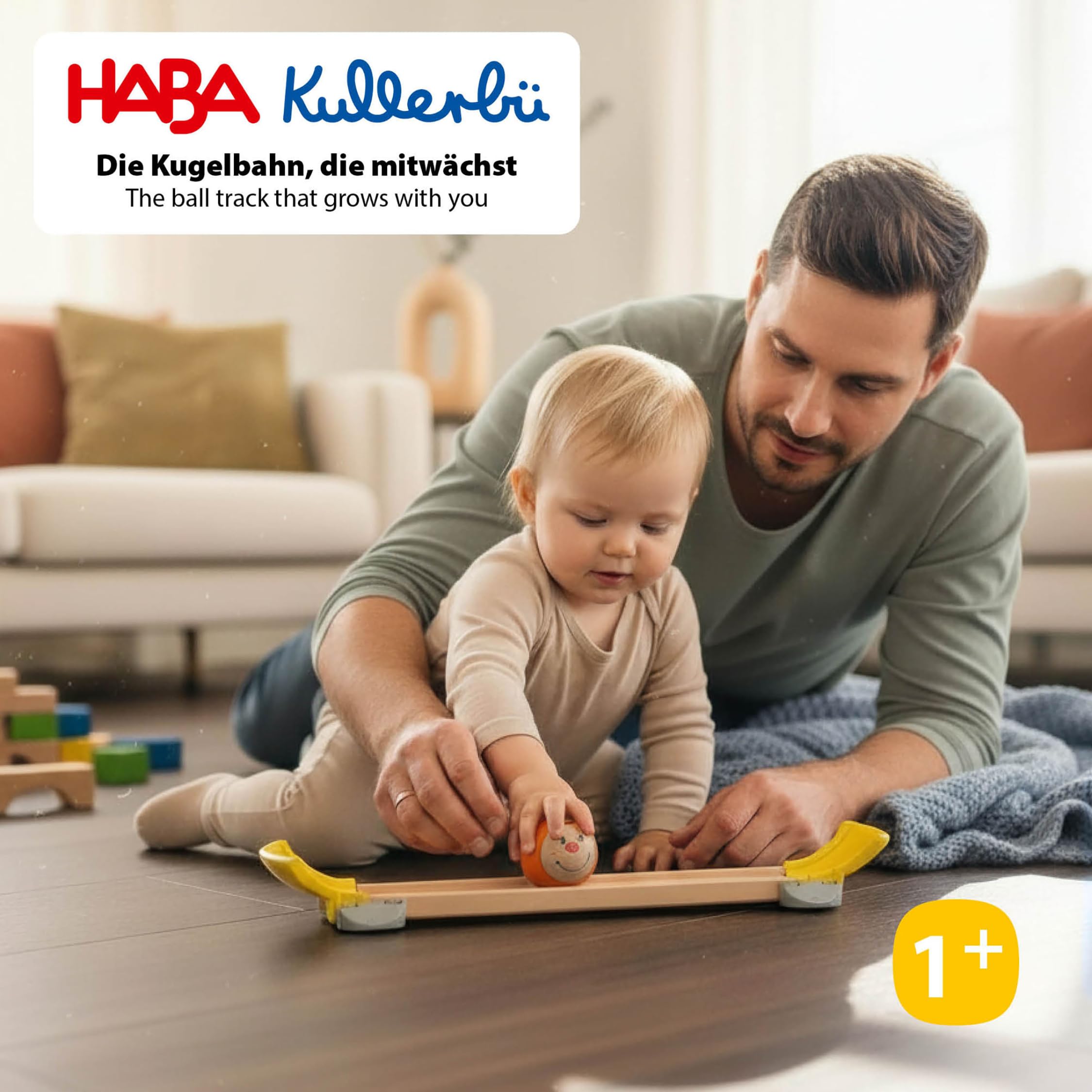HABA Kullerbü Kugelbahn Klangtreppe Step by Step – Mitwachsendes Spielset ab 12 Monaten bis 4 Jahre – 47 Teile & Sound-Effekte – Kombinierbar mit Allen Kullerbü-Bahnen – 2013383001