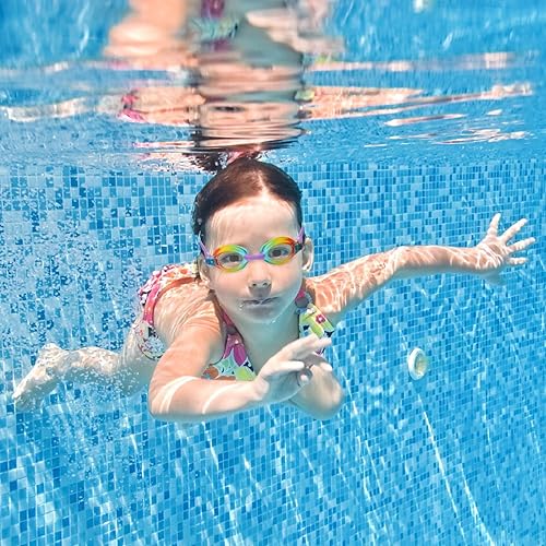 Miniatura 6 de Gafas de natación para niños pequeños de 3 a 8 años, gafas para niños sin tirones de pelo, gafas para niños con correa acolchada