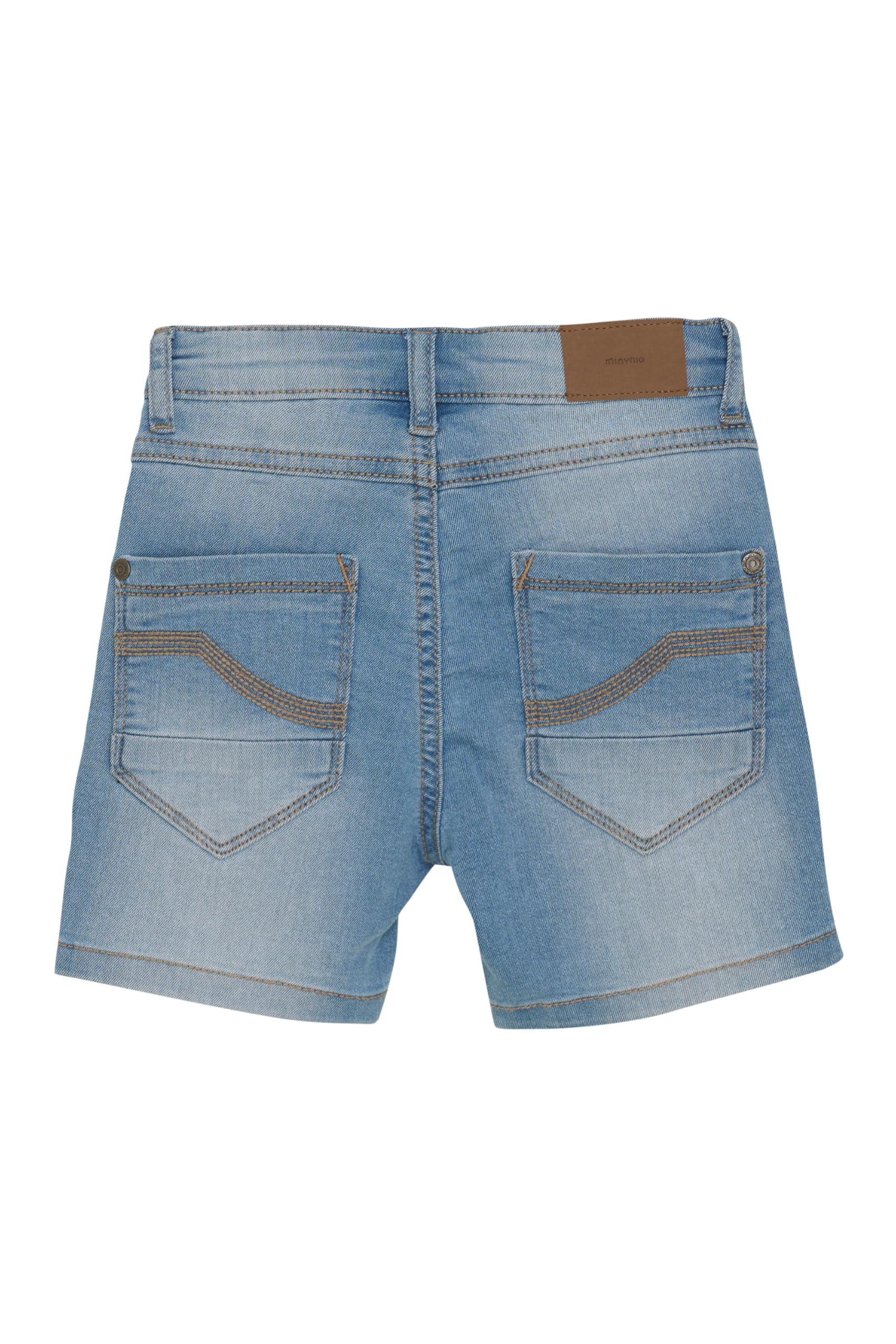 Minymo Pantaloncini da Ragazzo Power Sretch Denim Corti Jeans, Light Dusty Blue, 5 Anni Bambino
