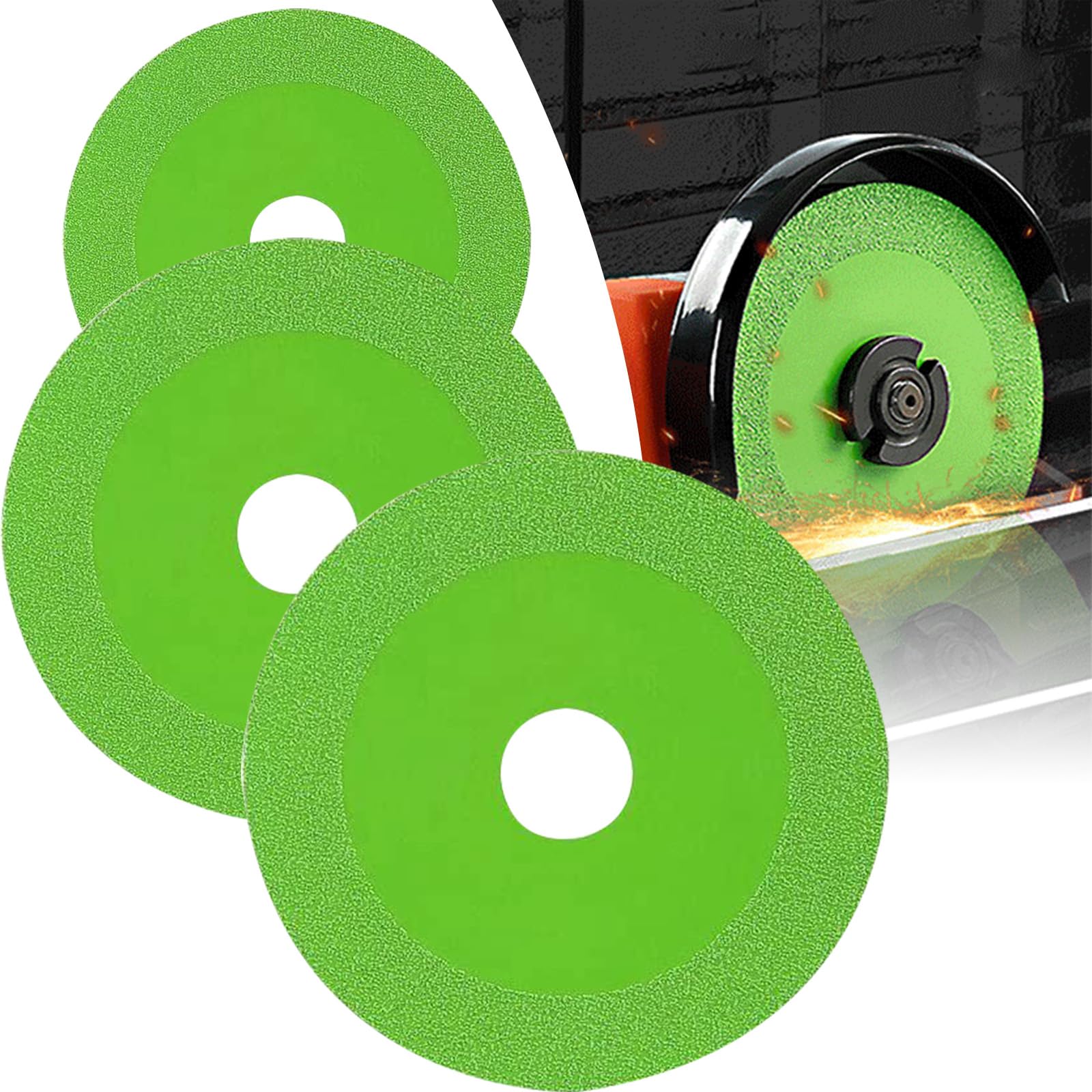 Glass Cutting Disc, Sanding Blade for Tile, Rock Plate Flat Grinding Disc, Angle Grinder Cutting Wheel for Cutting and Grinding Glass, Tile, Ceramic, Wine Bottles (3PCS)