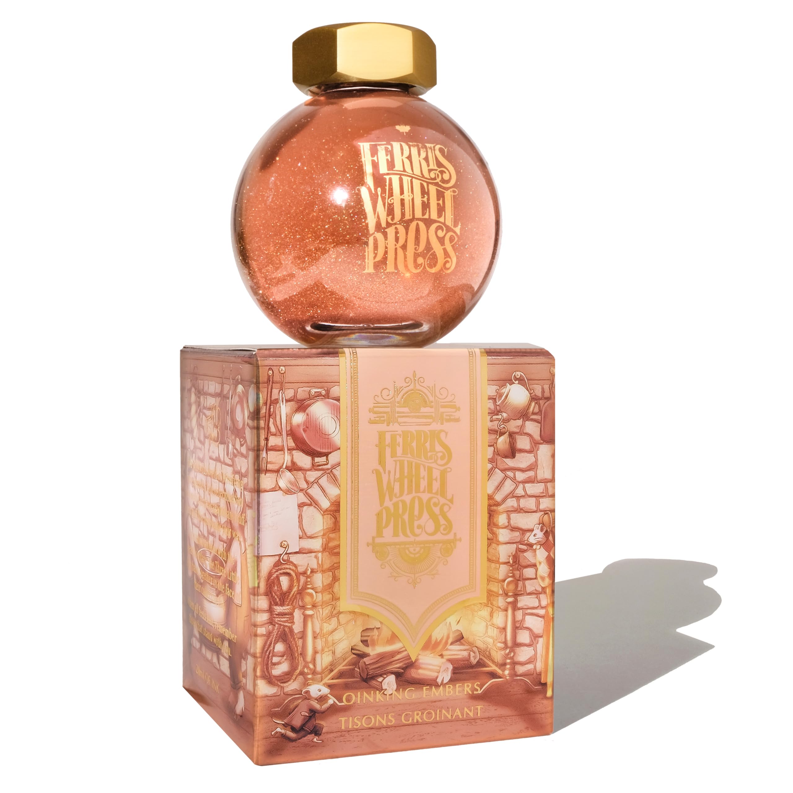 Ferris Wheel Press Fountain Pen Ink | FerriTales Collection | Light Copper with Duochrome Green/Pink Shimmer | 85ml