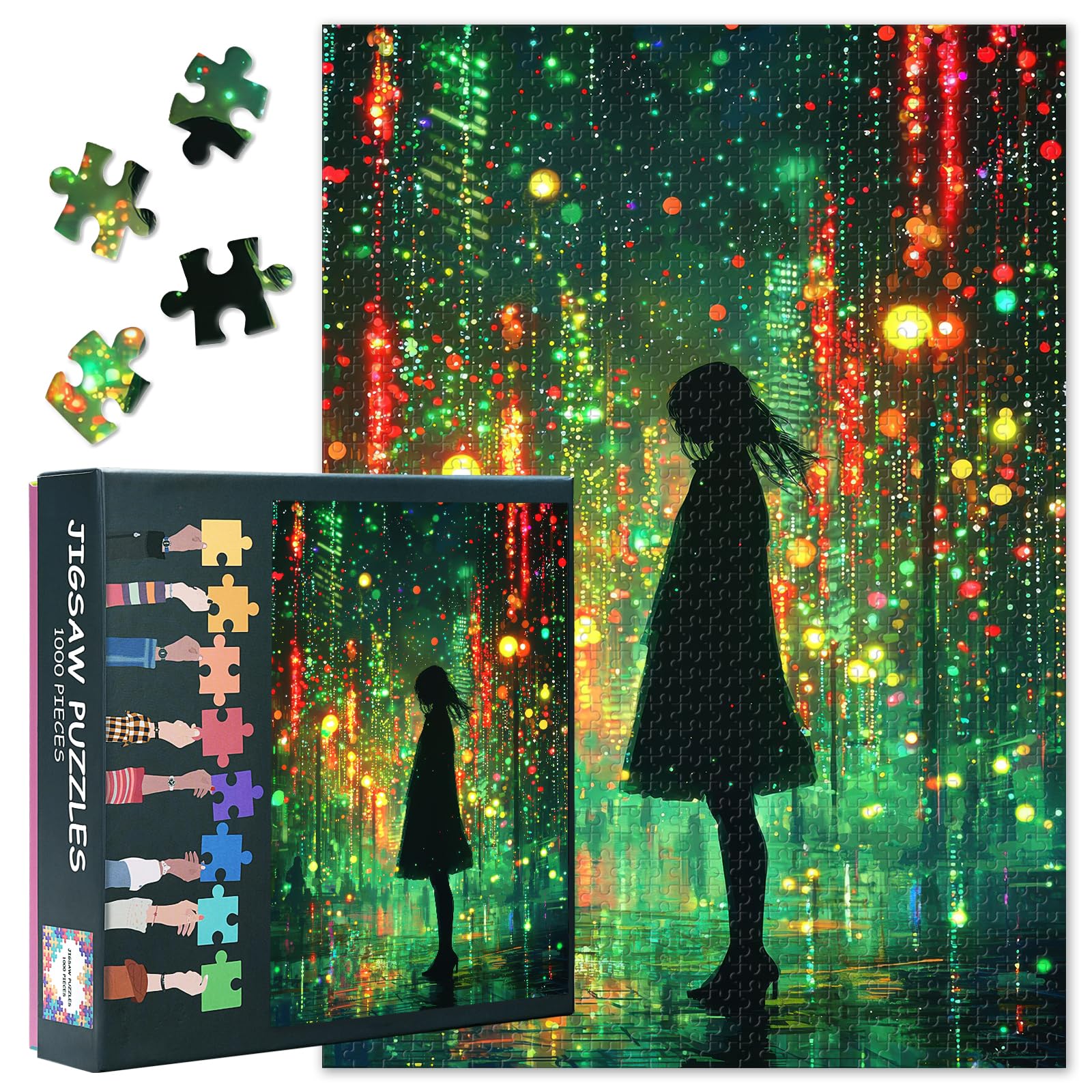 Jigsaw Puzzles 1000 Pieces - Cyberpunk Girl - 70 x 50 cm, Non-Toxic Ink & Premium Finish, Challenging Brain Game for Family, Reference Poster Included, Mindfulness Gift for Adults