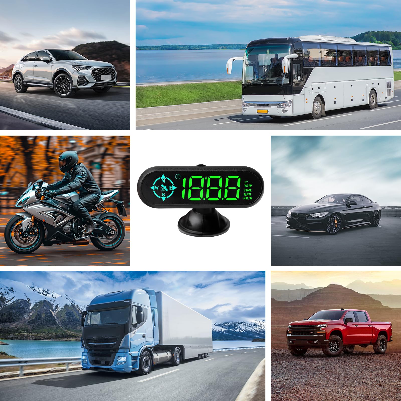 Schermo testa alta: HUD auto, tachimetro GPS, tachimetro digitale universale con installazione Plug & Play, funzionamento USB, flash automatico per tutti i veicoli