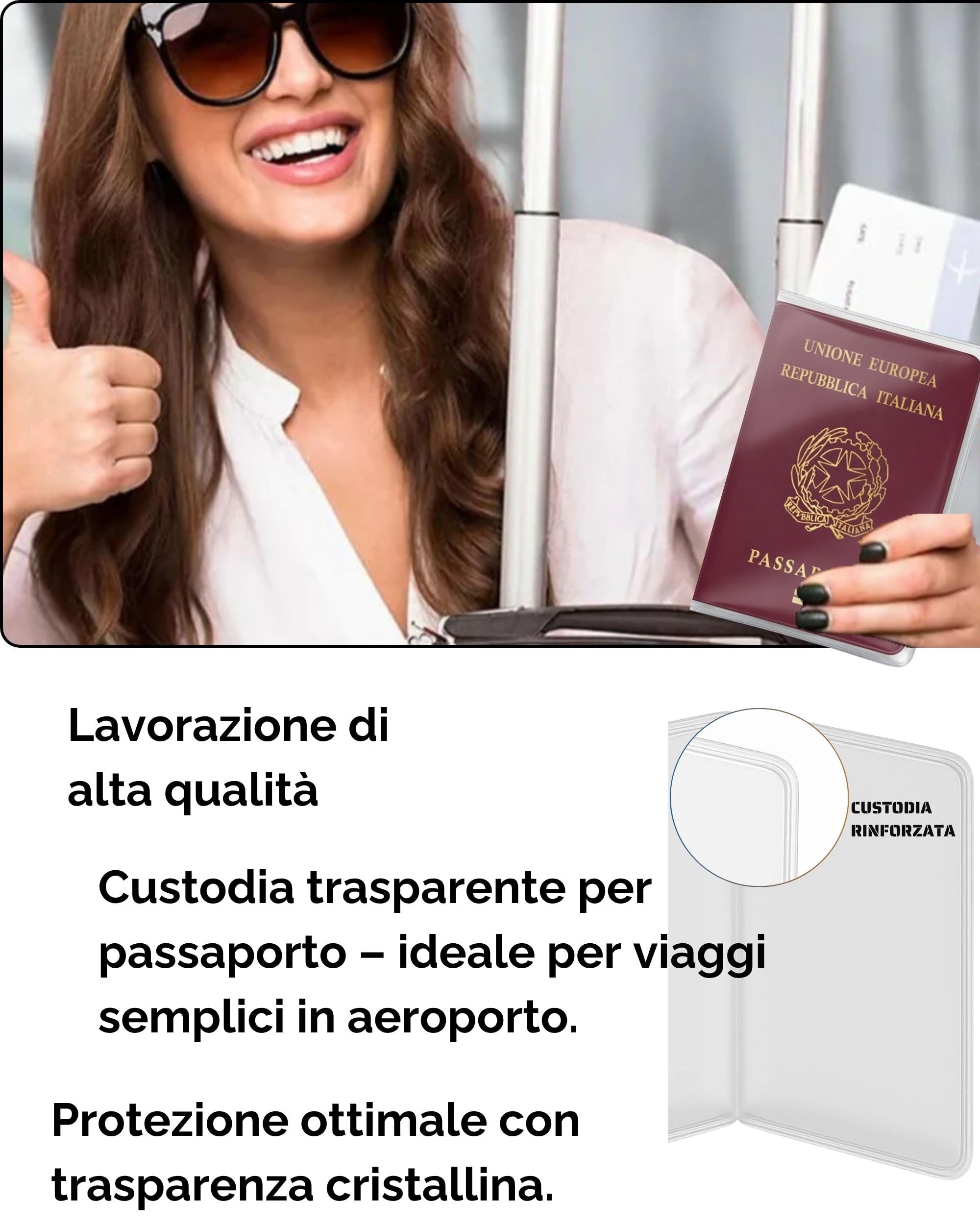 Ugozen Porta Passaporto Transparente | Etui di Protezione Pratico per Passaporti | Pochette per Passaporto da Viaggio - Protezione Ottimale (2)