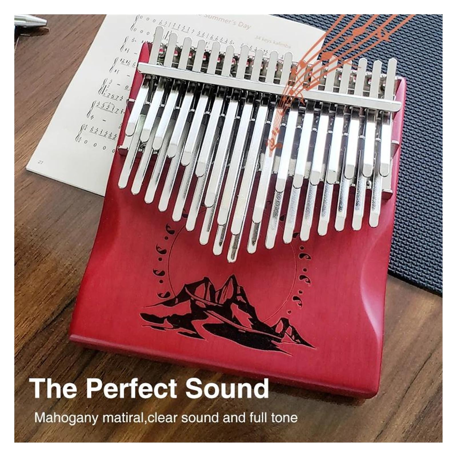 kalimba Profesjonalny instrument fortepianowy Kalimba 34 Tone dla początkujących(Hill River)