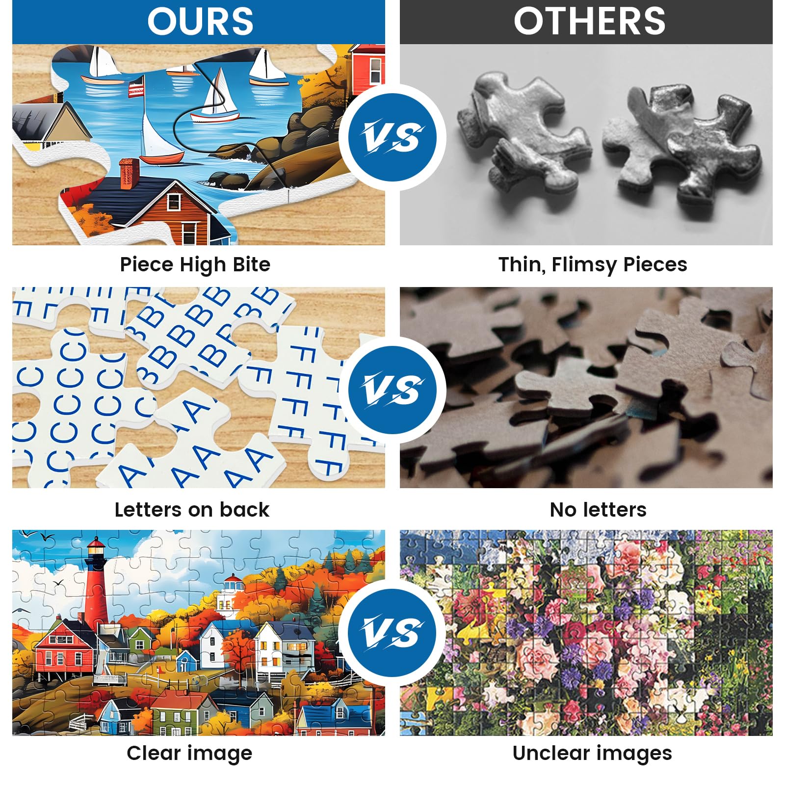 300 Pieces Puzzle for Adults | Town in Autumn Puzzle | Recycled Cardboard Large Piece Jigsaw Puzzles 300 Pieces | Challenging Game Home Decor Birthday Party Gift Toy for Adults Kids Seniors 20.5*15 in