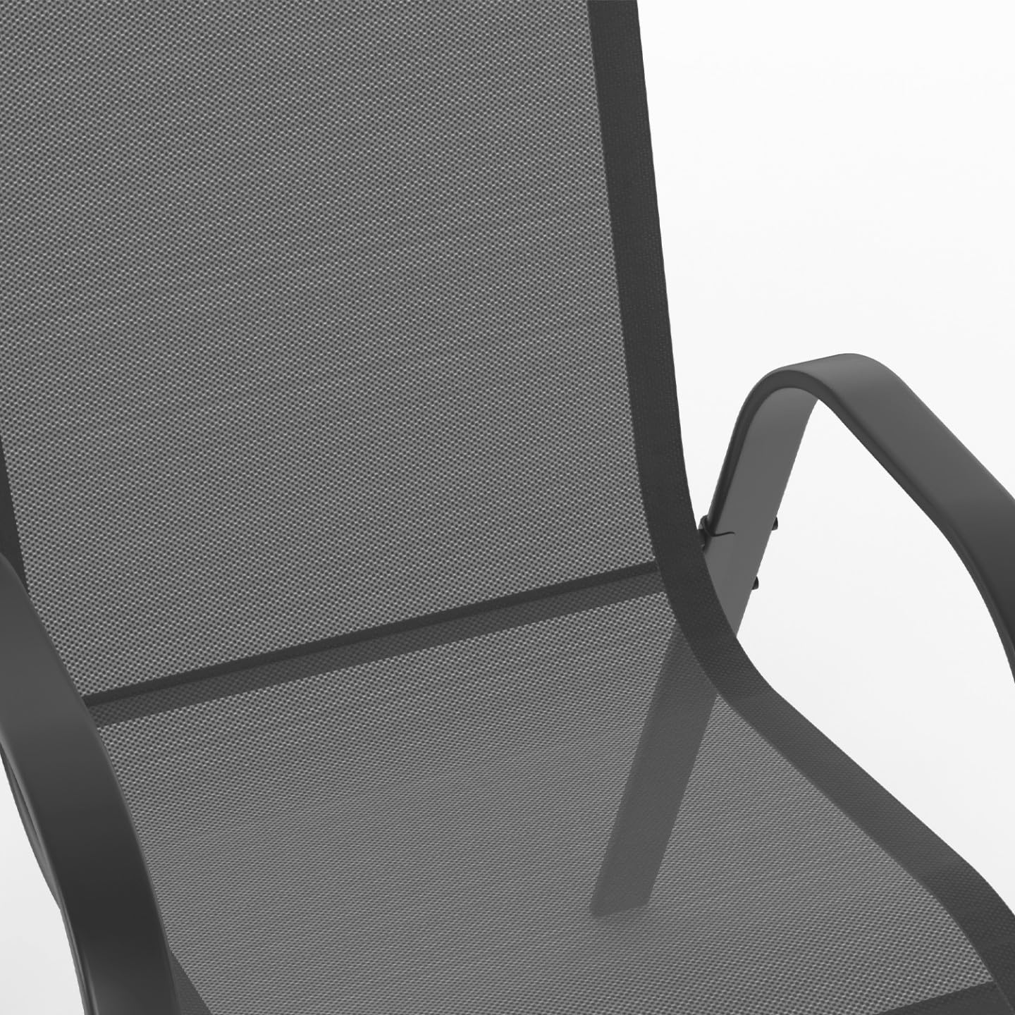 IDMarket - Salon de Jardin Madrid Table 150 CM et 6 chaises empilables Gris Anthracite