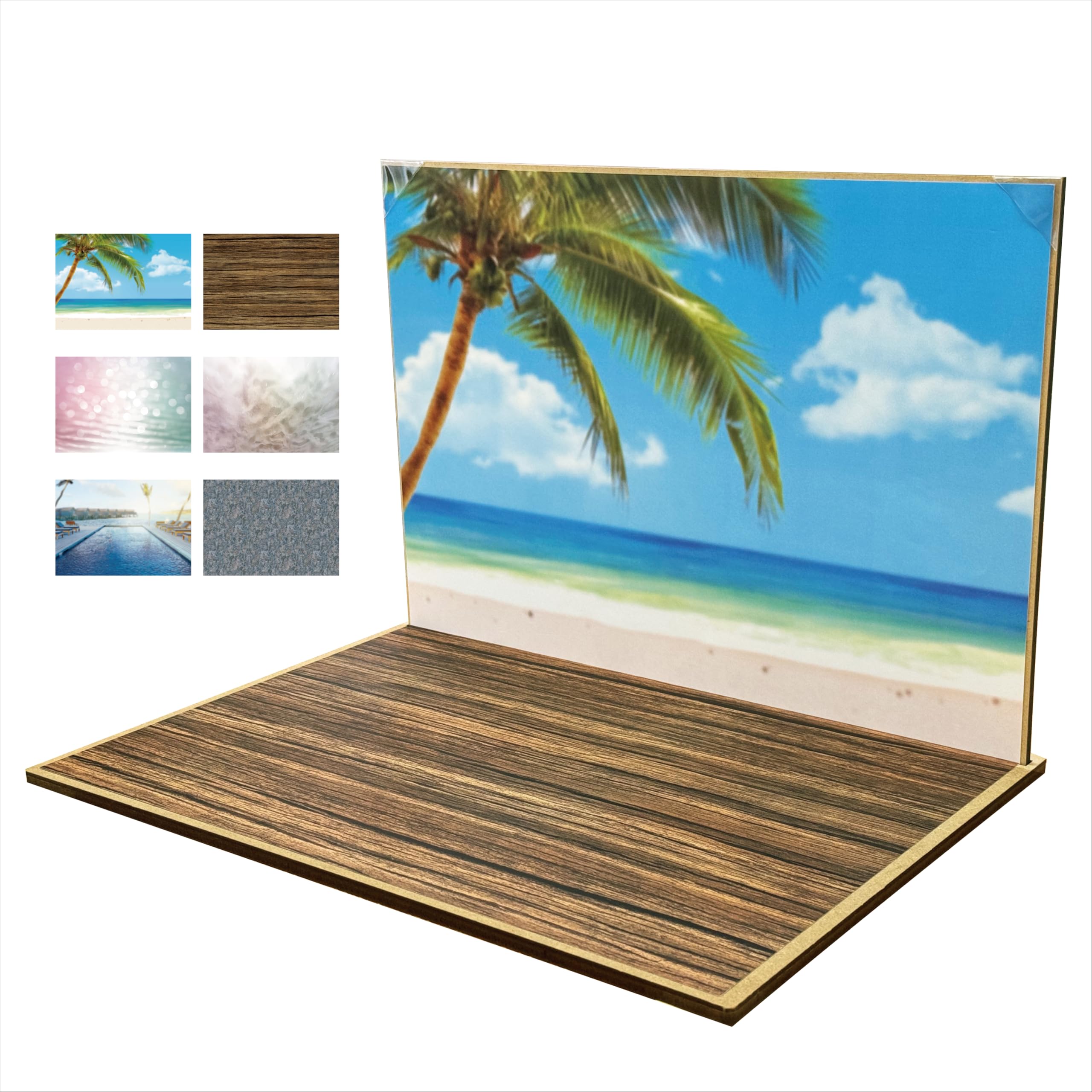 Amazon | テーブルフォトブース【サマー003】 商品撮影パネル＋背景紙3