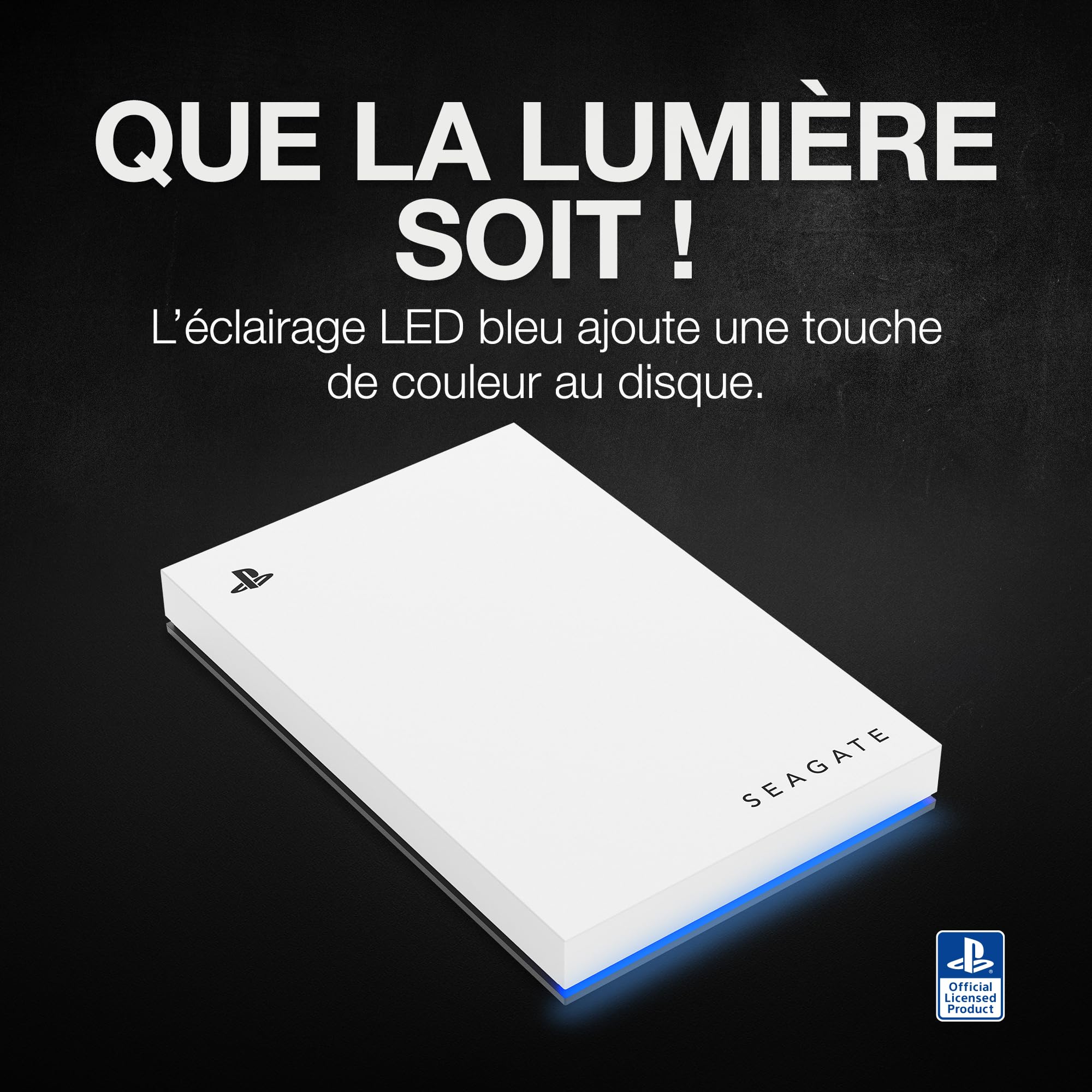 Seagate Game Drive for PS5, 2 to, Disque Dur Externe, USB 3.0, sous Licence Officielle, éclairage LED Bleu (STLV2000201)
