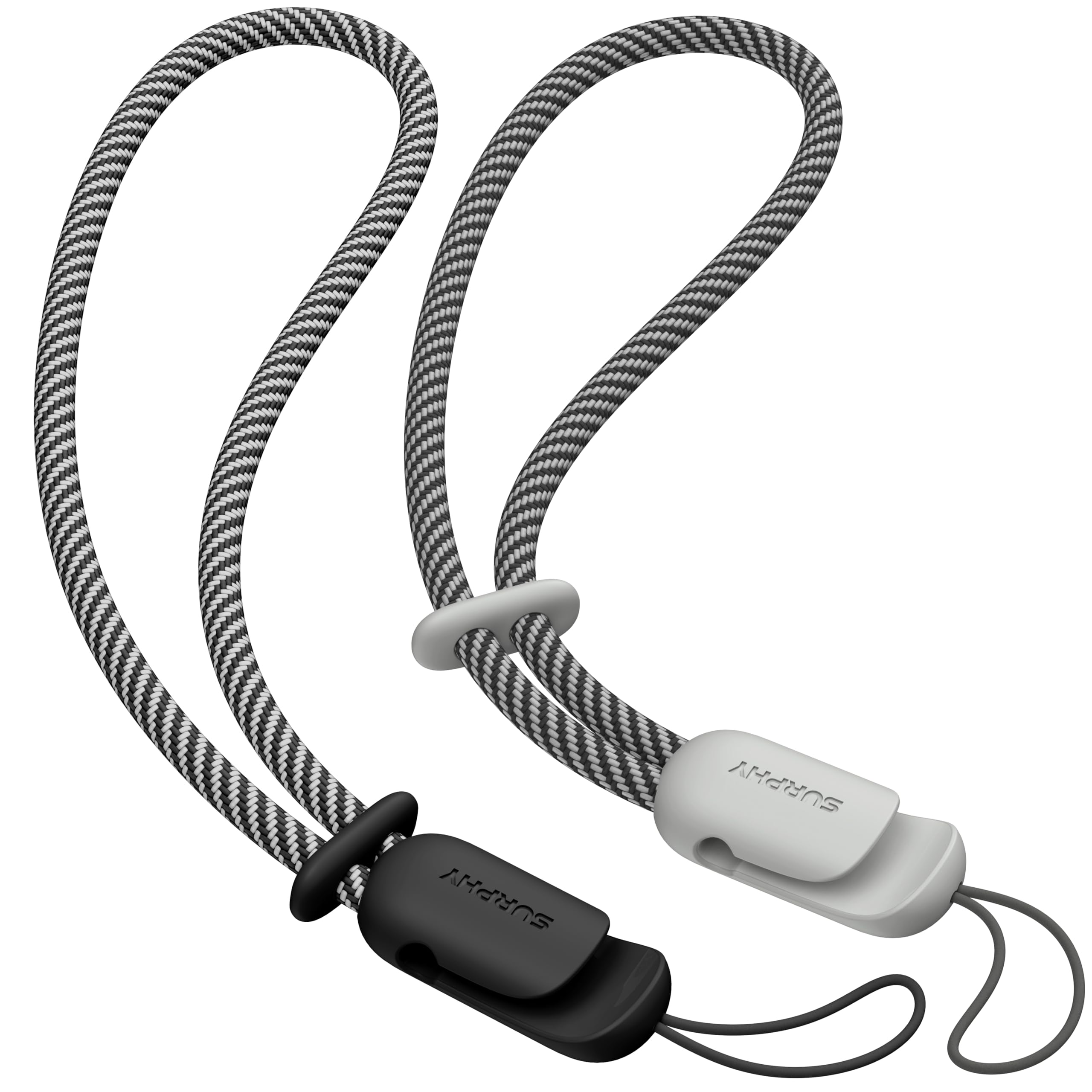 SURPHY Cordino per Cellulare,2 Pezzi Regolabili Universale Cordino,Compatibili con Custodia del Telefono per iPhone/Samsung/Xiaomi/Airpods e Molto Altro Ancora,24cm (Nero & Grigio)