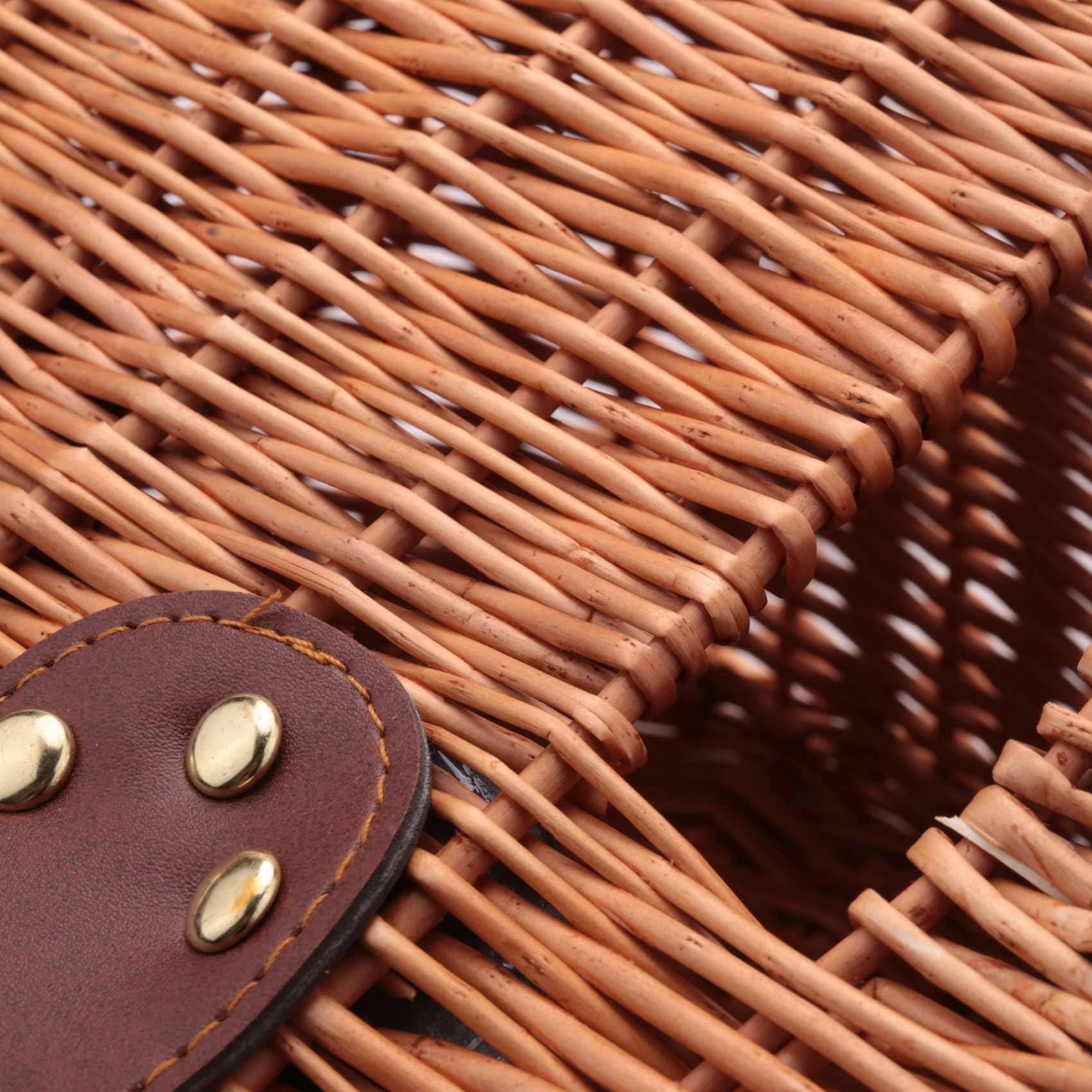 Panier De Pêche à La Mouche Vintage - Osier Tressé, Cuir Et Bouleau - MLDWood