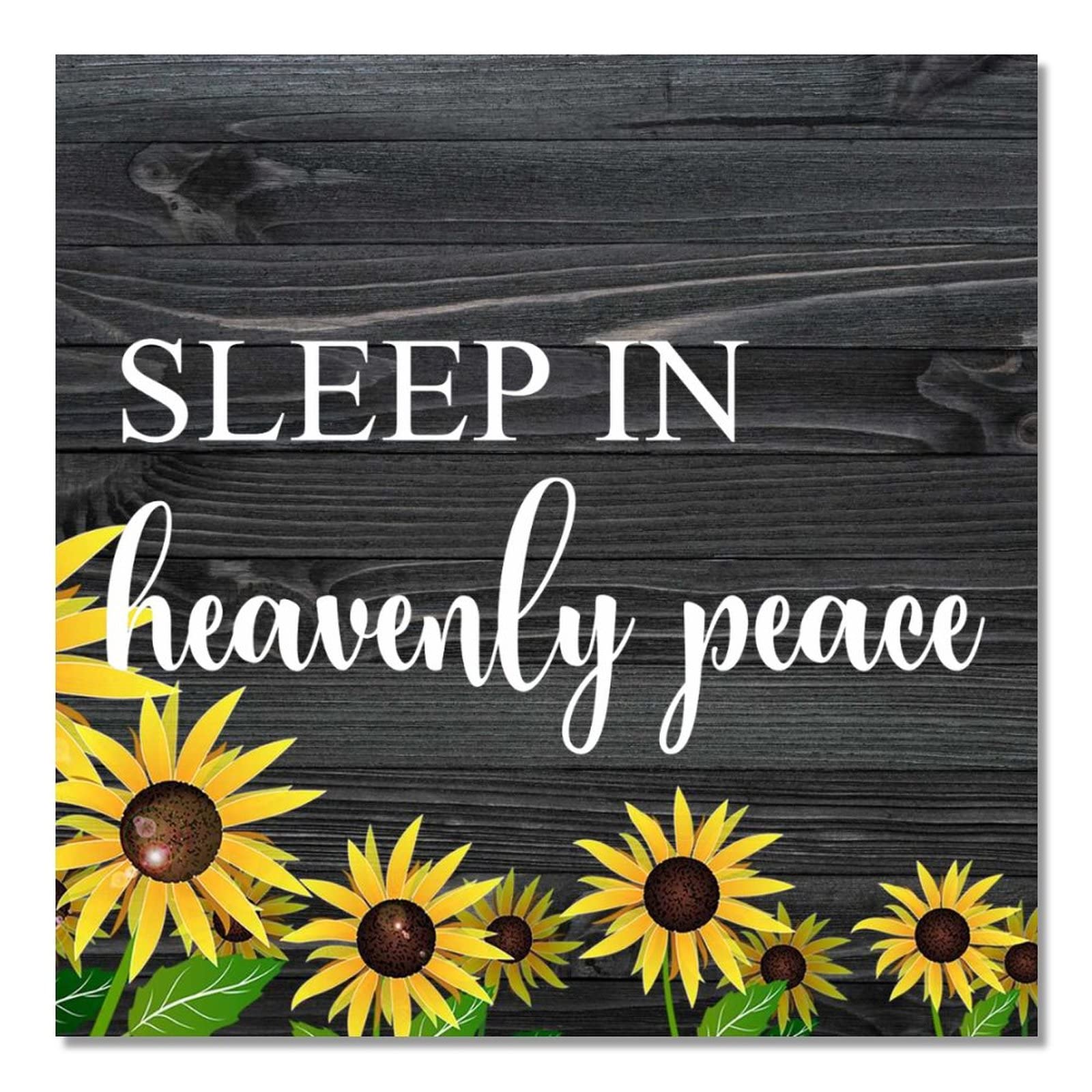 Panneau en bois avec tournesol Sleep in Heavenly Peace 40cm