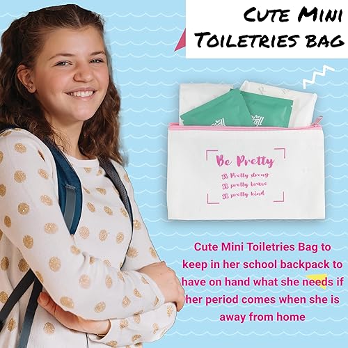 Miniatura 3 de Kit de primer período para niñas  Kit menstrual para el primer período menstrual caja cómoda para preadolescentes con bolsa para llevar para niñas