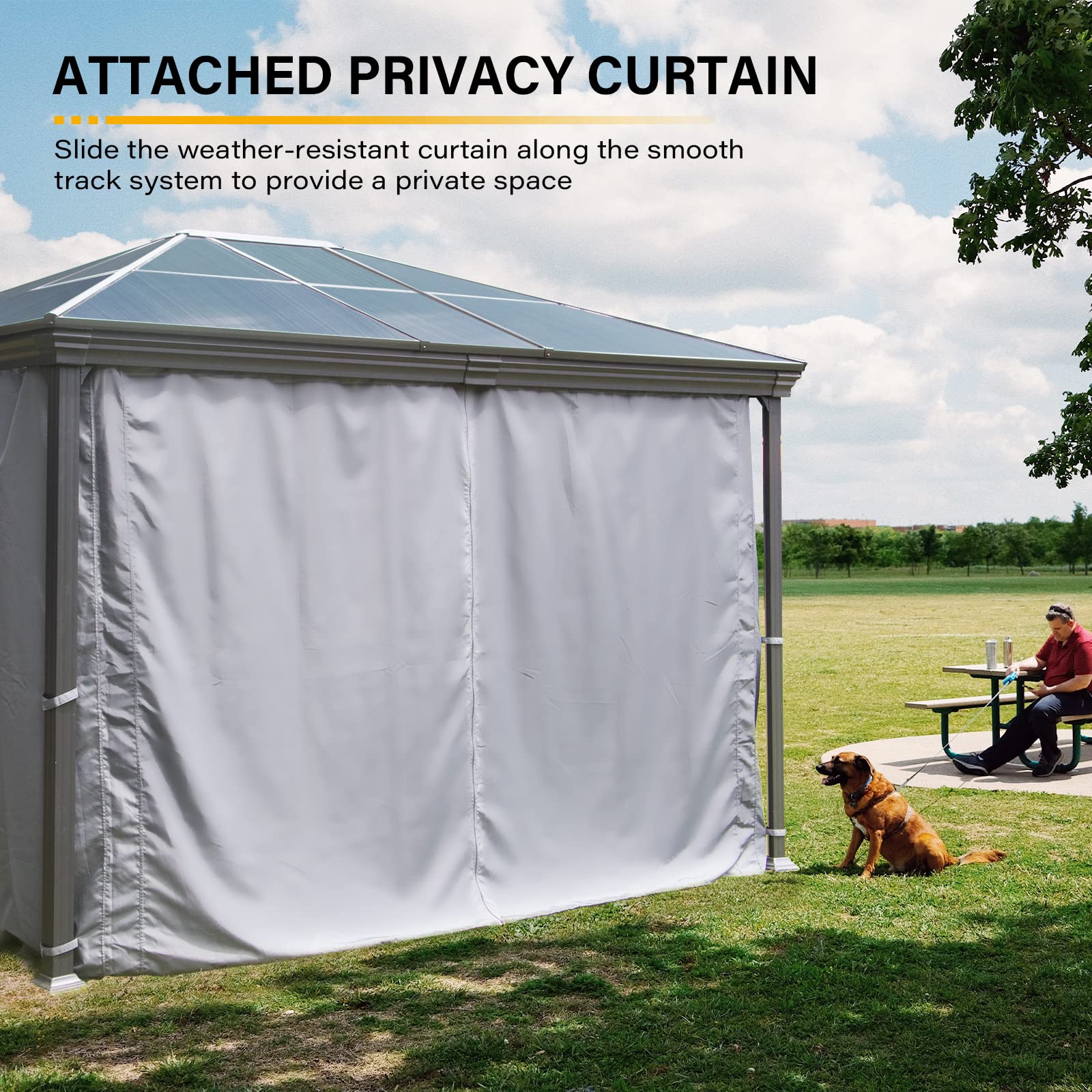 Buy LAUSAINT HOME Hardtop Gazebo with Privacy Curtains, 10x12 ft