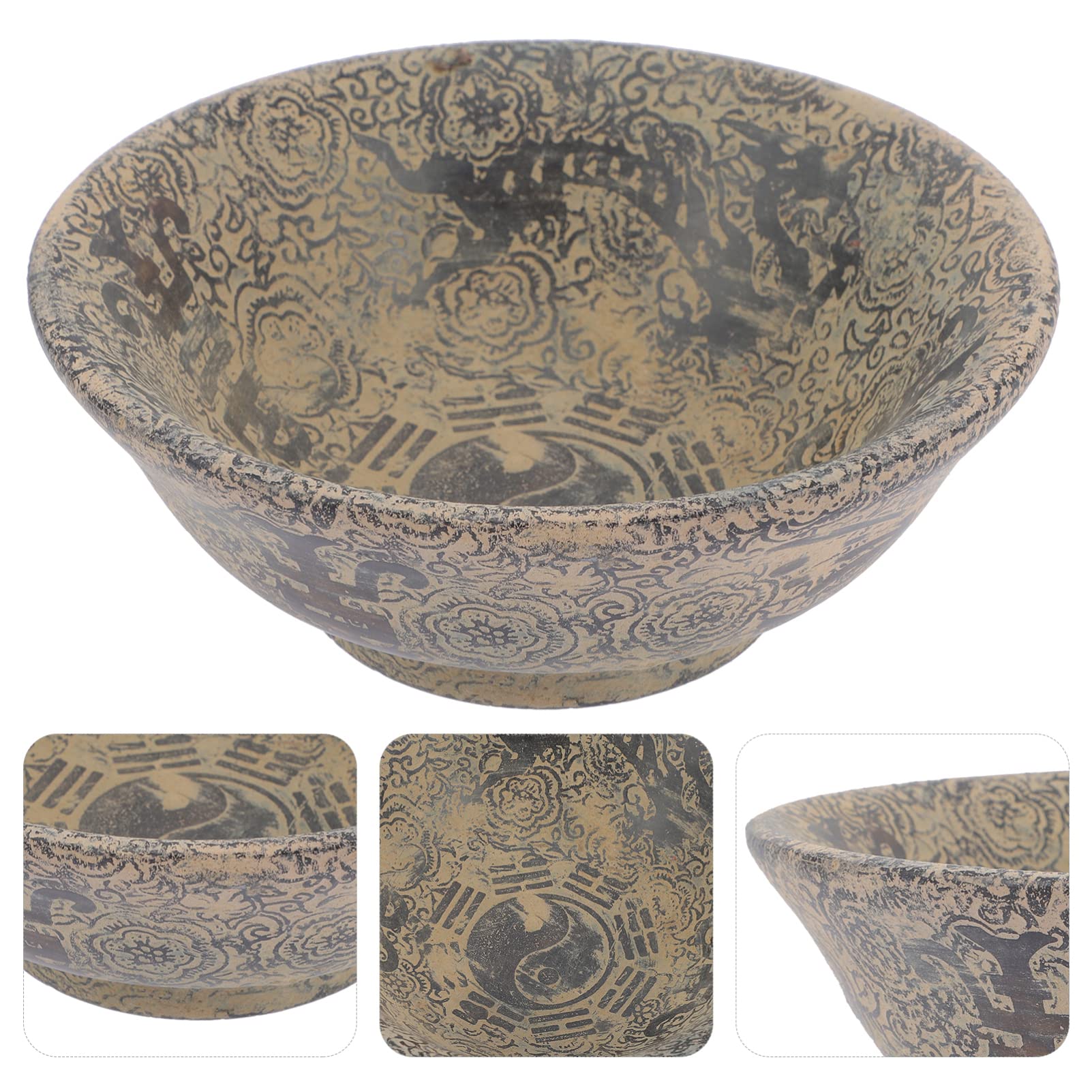 LIFKOME Topper De Escritorio Cuencos De Mármol Antiguos Cuenco De Piedra Natural Cuencos Redondos De Escritorio Cuencos Rústicos para Manchas Centros De Mesa Decoración De La Cocina Hogar