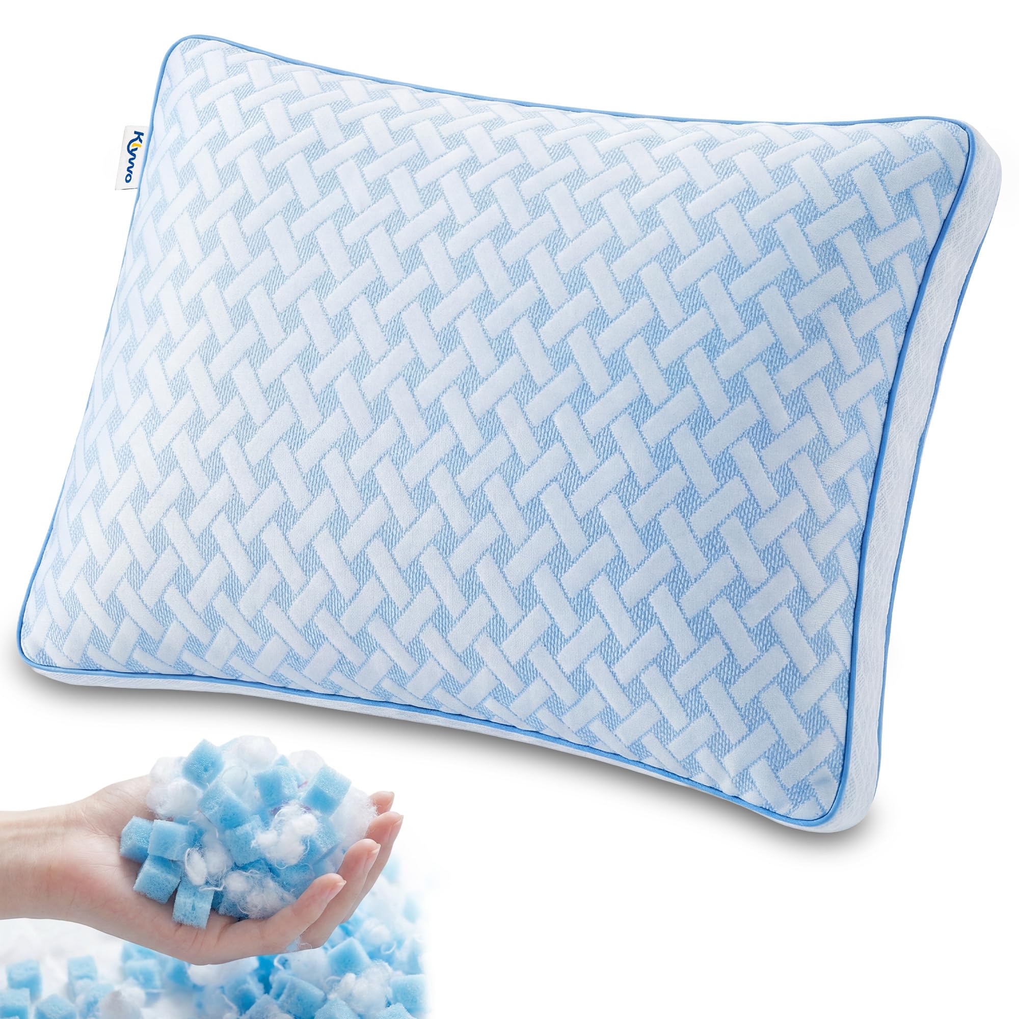 Oreiller mémoire de forme Gel – Oreiller 50x70 cervical à hauteur réglable, coussin respirant confortable, régulation thermique bi-face, avec housse amovible lavable, idéal pour toutes positions