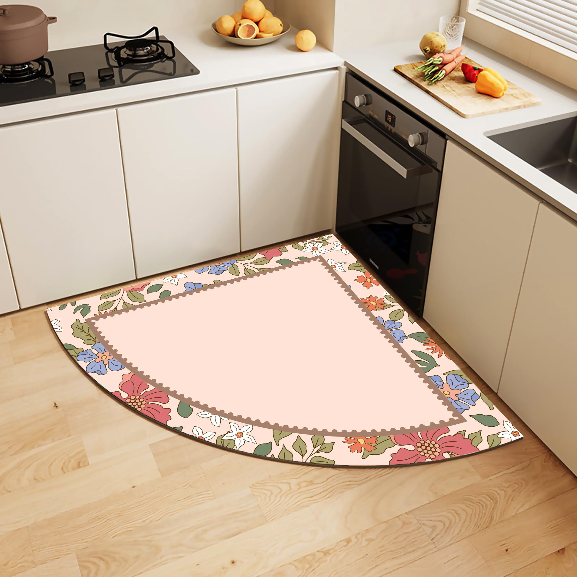 U'Artlines Eingangsteppich – Rutschfest, Waschbar, Boho-Muster, 60x91 Cm, Grau-blau