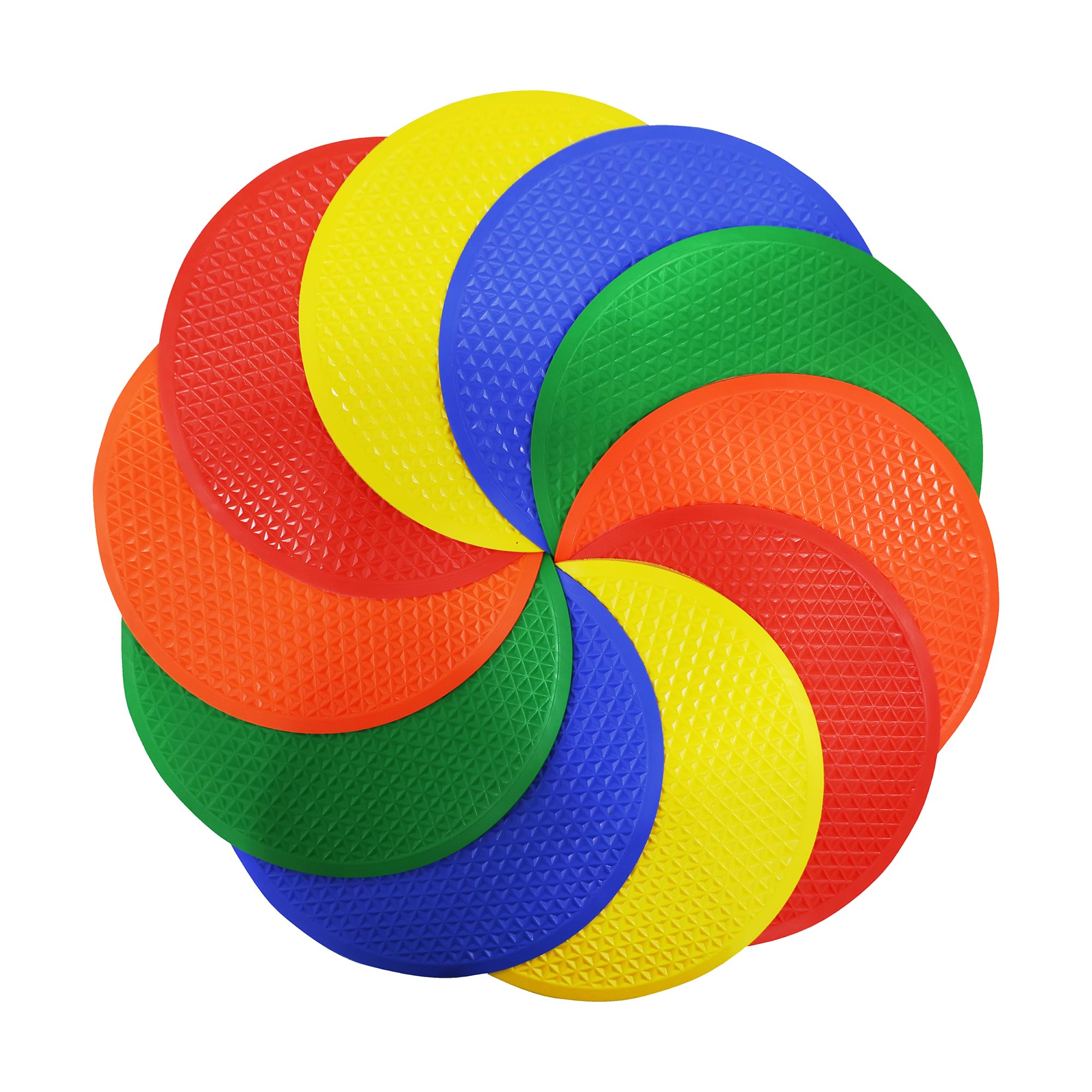 GISCO Spot Markers 9.5 Inch Non Slip Rubber Agility Markers Flat Field Cones Floor Dots for Soccer Basketball Sports Speed Agility Training and Drills | Set of 10 Assorted Colours