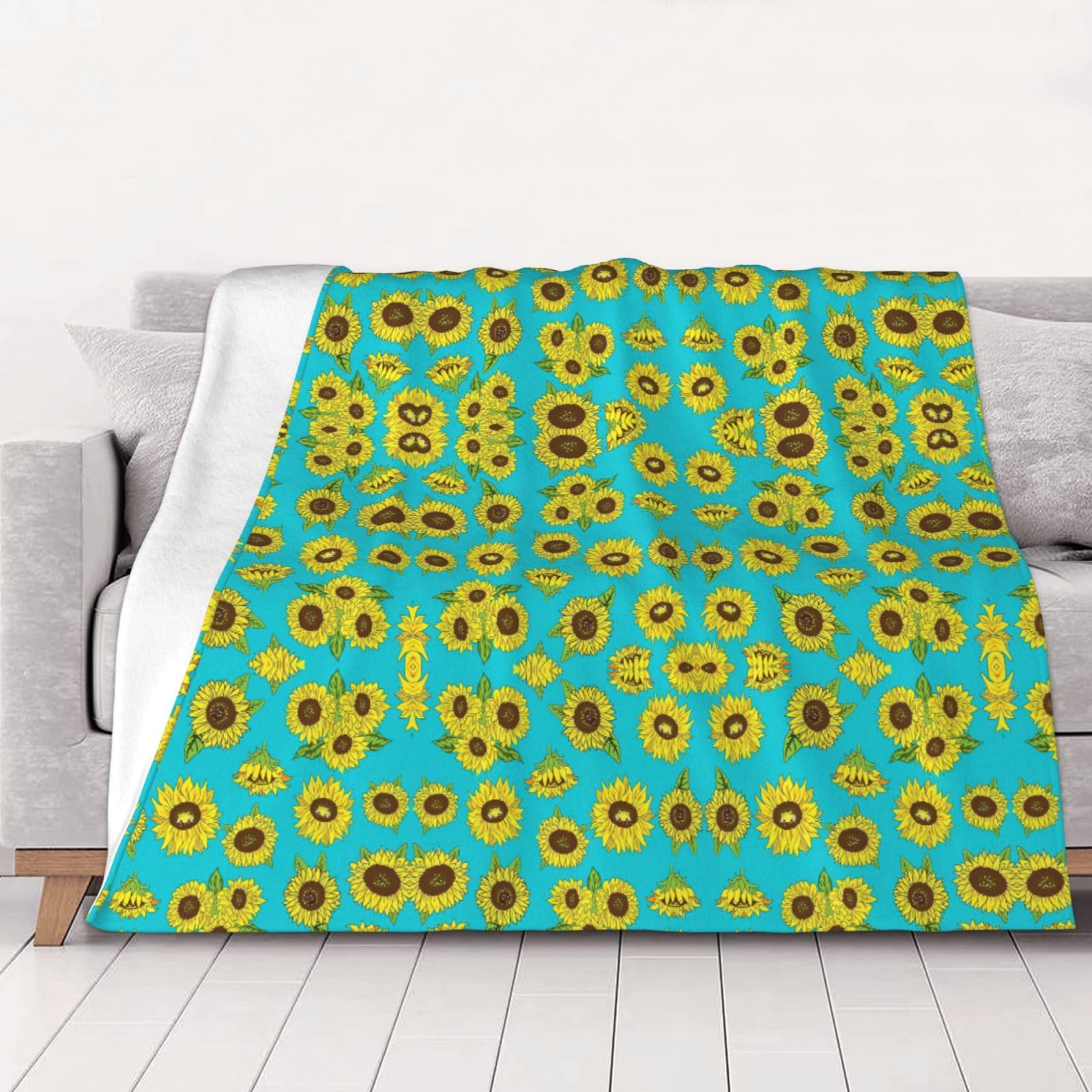 Couverture tournesols pour canapé lit confortable et plaid toutes saisons