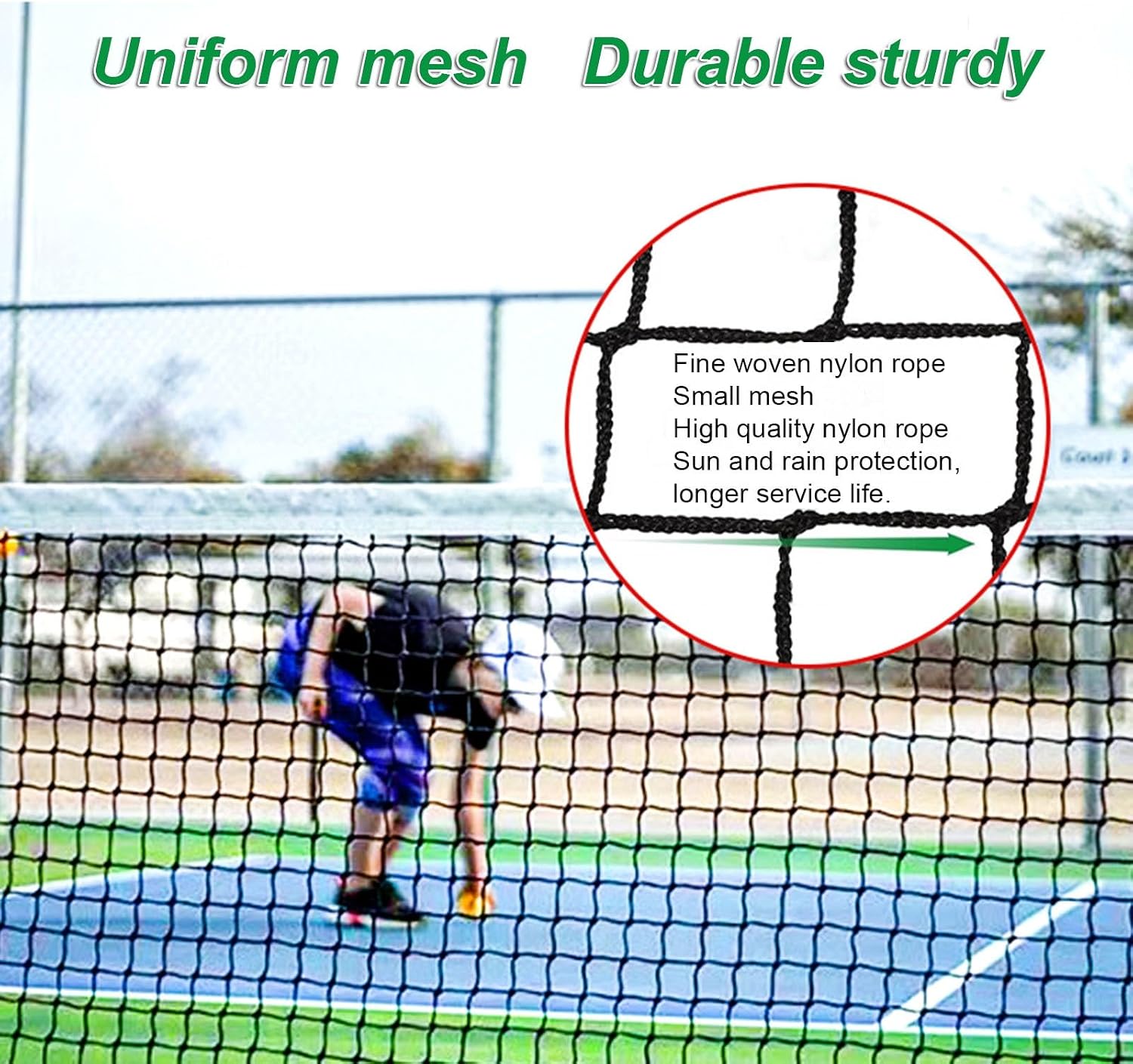 Portable Pickleball Net Set with Stand 22ft, High Tenacity Tennis Pickleball Net, for Backyard Sports Field Park