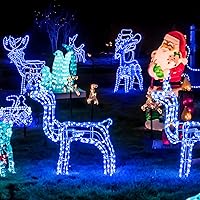 Vista 7 de Cuerda de luces solares impermeables para exteriores, 66 pies, 200 luces LED solares de Navidad, luces solares azules para exteriores, para piscina