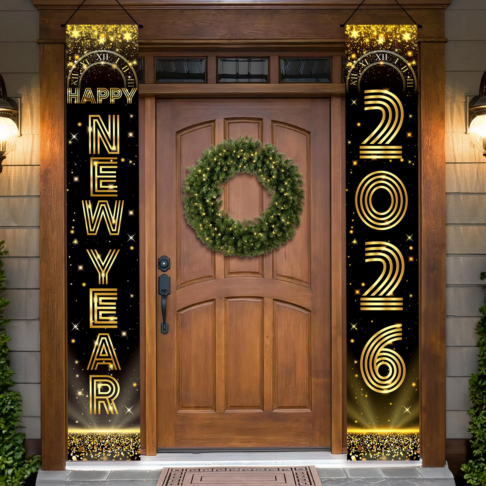 KatchOn, XtraLarge Happy New Year Banner - 72x12 Inch | New Years Decorations 2026 | New Years Eve Party Supplies 2026, Nye Decorations 2026 | Door