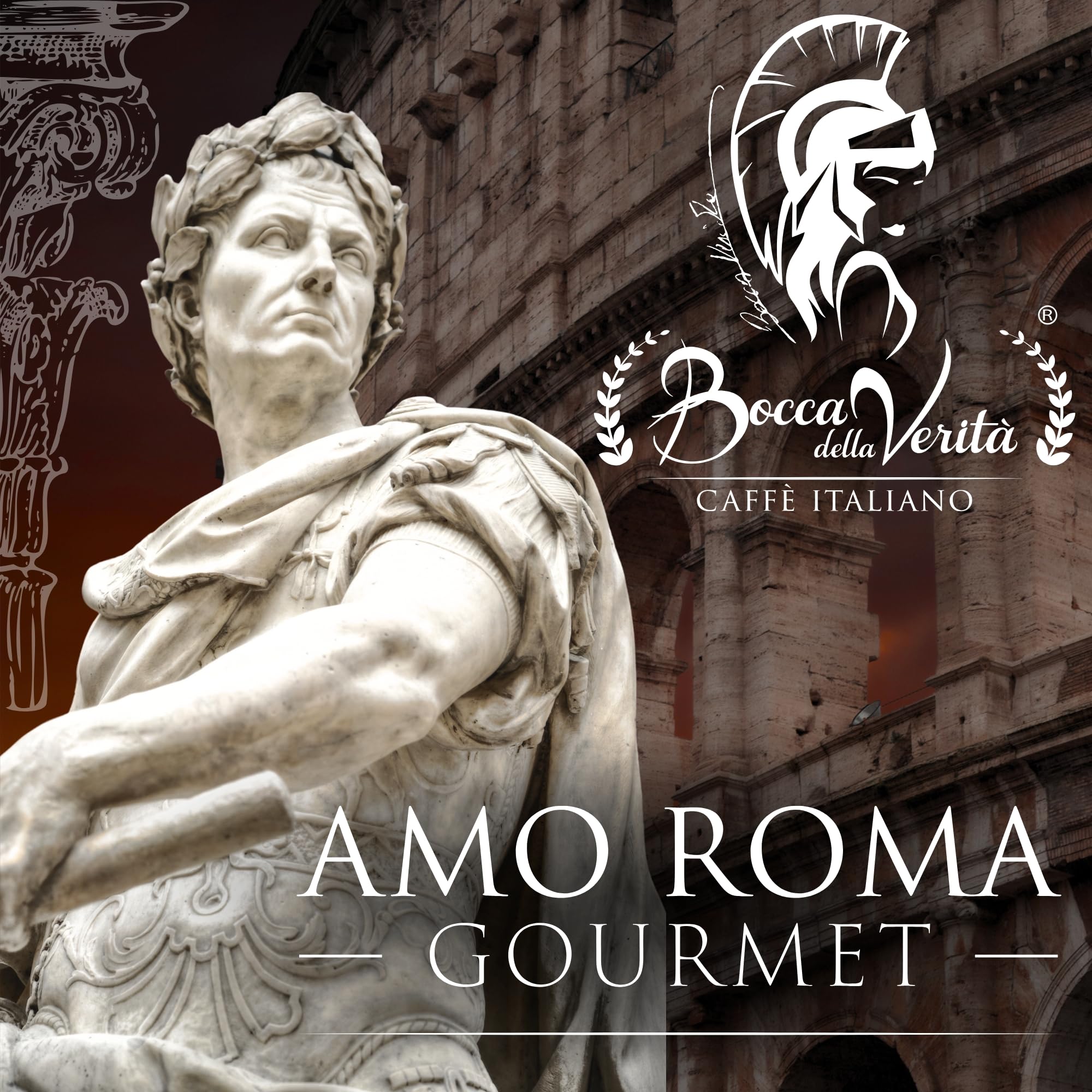 BOCCA DELLA VERITA Caffe in Grani Italiano Arabica e Robusta Idea Regalo AMO ROMA GOURMET Sacco da 1 Kg Caffe Napoli Caffè Espresso Tostato Naturalmente e Artigianalmente, Rainforest e UTZ
