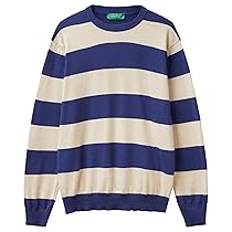 United Colors of Benetton Maglia G, C M, L 1098K109F Maglione, Blu, M Uomo