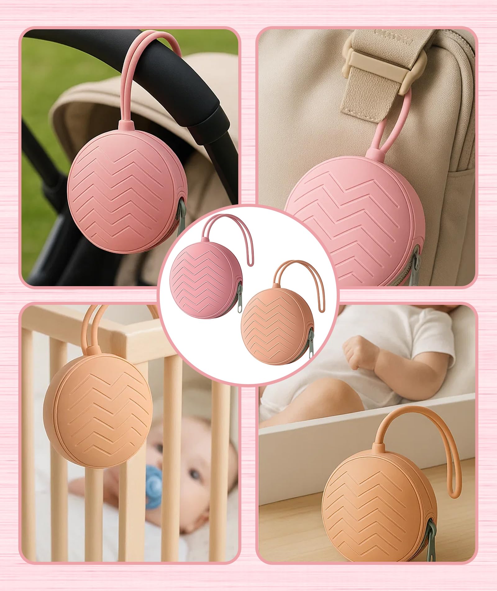 2 Pcs Nipple Shield, Pacifier, Dummy Case, Dummy Holder Case Portable Children's Silicone Change Storage Bag - Image 6 thumbnail