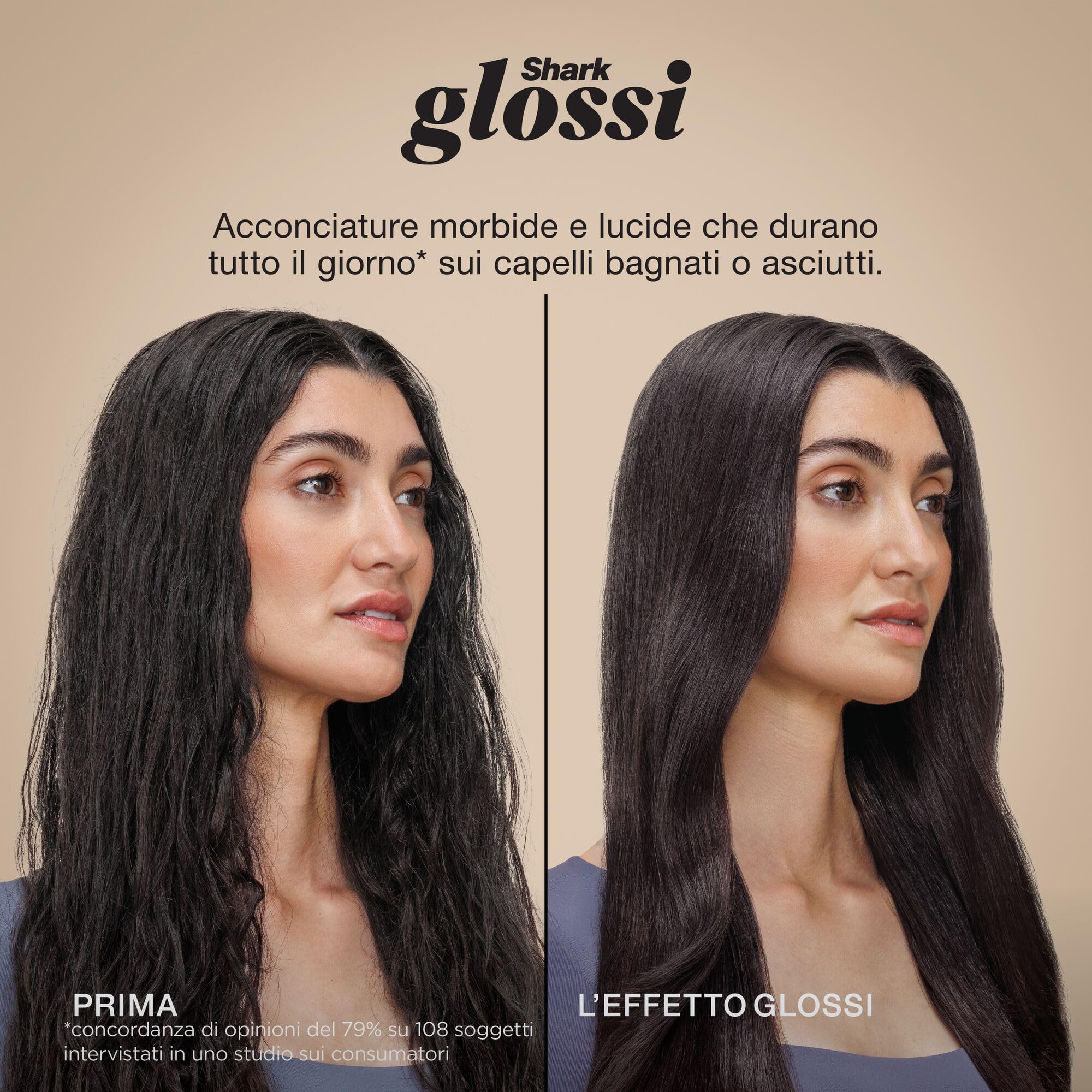 Shark Glossi Styler e spazzola lucidante ad aria calda 2 in 1 turchese | qualità professionale, piastre in ceramica, volumizza senza effetto crespo, Gloss Lock, tutti i tipi di capelli, HT302EUTL