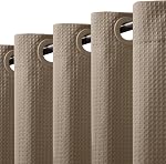 VANZAVANZU No Hooks Required 256GSM Waffle Weave Shower Curtain, Hotel Luxury Quality, Water Resistant, Machine Washable, Weighted Hem, 72 x 75 inches, Green