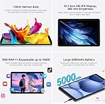 AOC 10.1 Tablette Android de pouce, Android 16 Système, 120Hz Affichage ultra-lisse, 4GB RAM 128GB ROM (1TB Extendable), Processeur Octa-Core, Widevine L1 pour HD Streaming, Déverrouillage du visage, Corps en métal mince, GPS