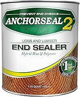 ANCHORSEAL 2 End Grain Sealer - Stops 90% Wood Checking on Logs, Lumber, Turning Blanks & Decks (1 Quart)