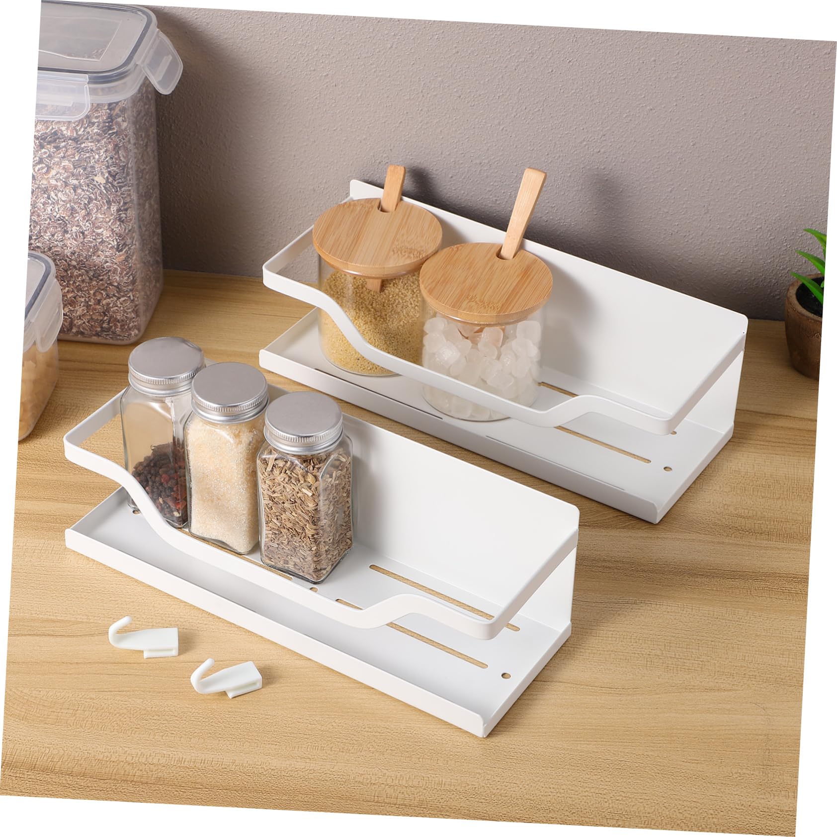 Zerodeko 2 Stück-pack Magnetisches Gewürzregal aus Kohlenstoffstahl Widerstandsfähig gegen Flecken Weiß Vielseitig Einsetzbar für Küchenlagerung Am Kühlschrank