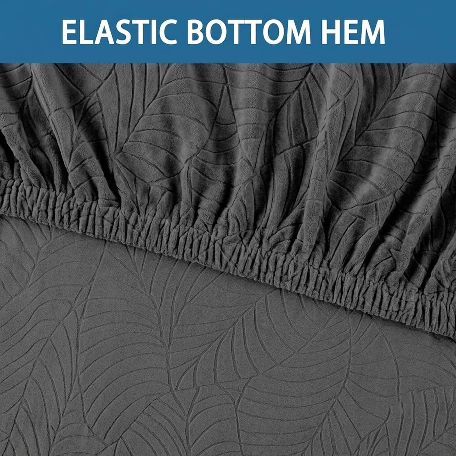 Hockerbezug Quadratisch Wasserdicht - Stretch Jacquard Schonbezug