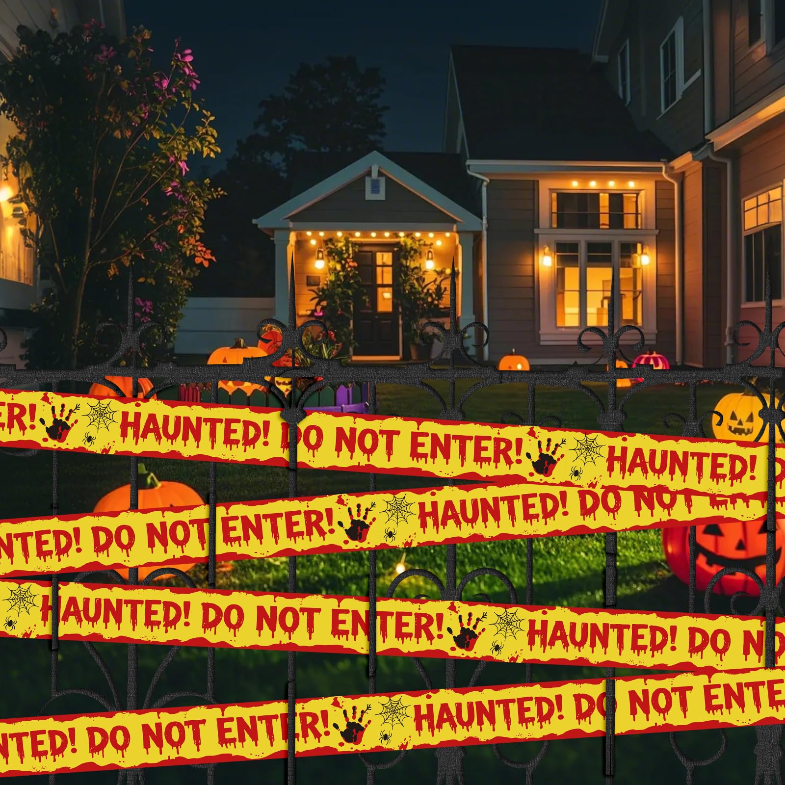 Halloween Caution Tape - Spooky Decor Adhesive Tape -6