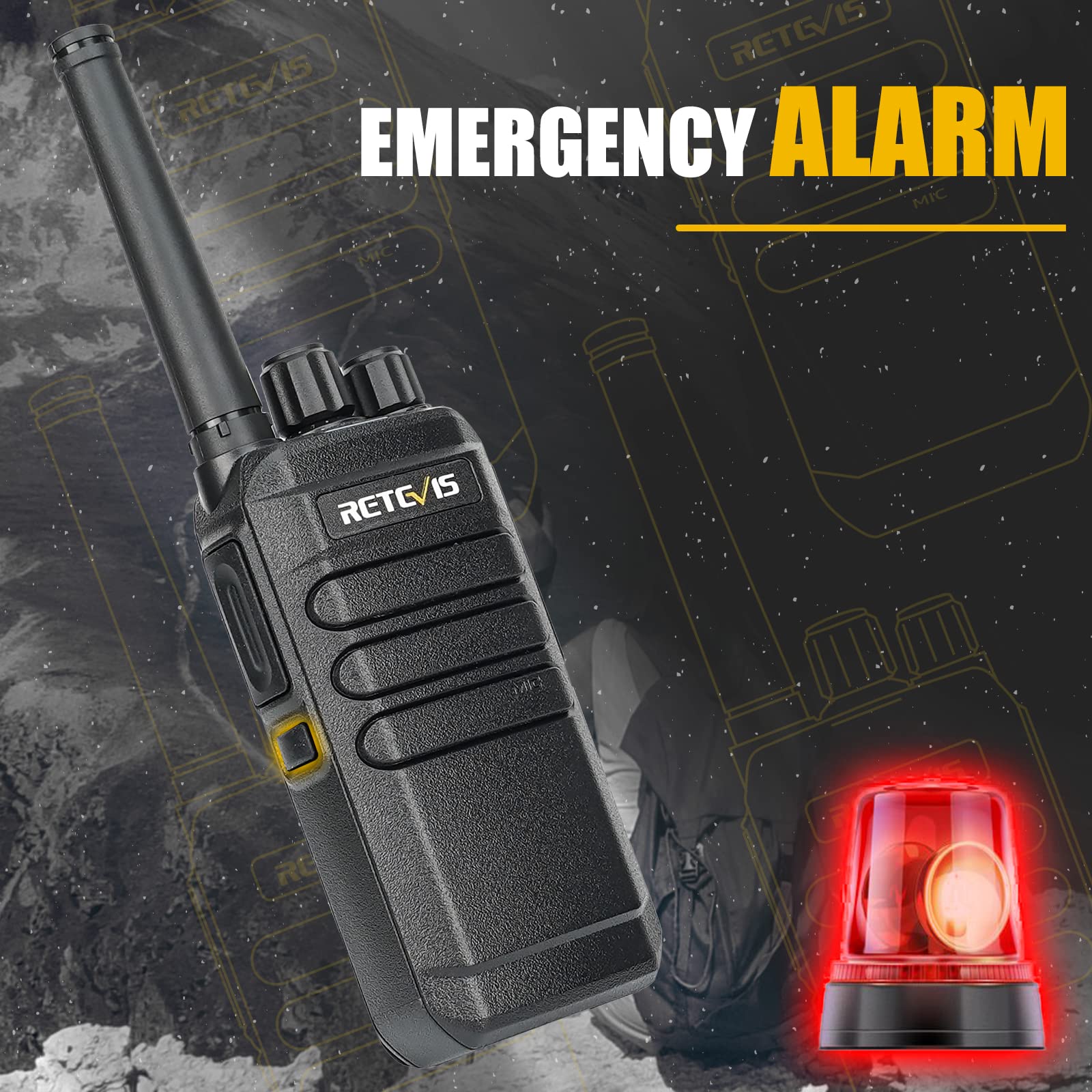 Retvis RT40 Digital DMR Walkie Talkie, PMR446 Free Free 2 Way Radio, 2000Mah, VOX, 48 kanałów cyfrowe/analogowe Walkie Talkie dla rodziny, podróży (czarny, 1PCS)