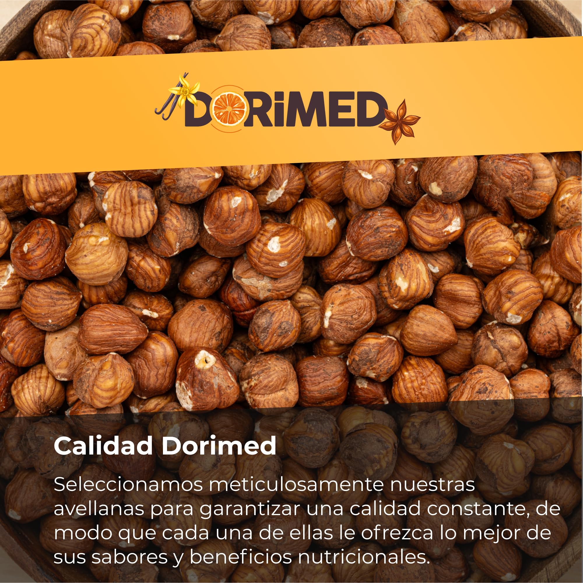 Avellanas Enteras Sin Cáscara | 1 Kg de Avellanas de origen 100% natural | Crudas y Sin Sal | Libres de transgénicos | Sin Gluten | IDEAL para recetas | Apto para Veganos y Vegetarianos | Dorimed