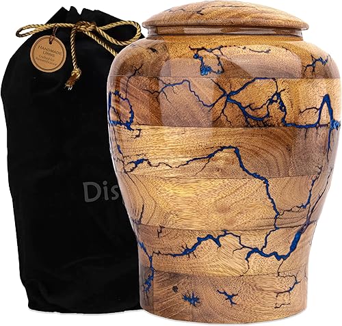 Urnas de rayos epoxi hechas a mano para cenizas humanas, hombres y mujeres, urnas de cremación para cenizas de adultos, urnas funerarias para