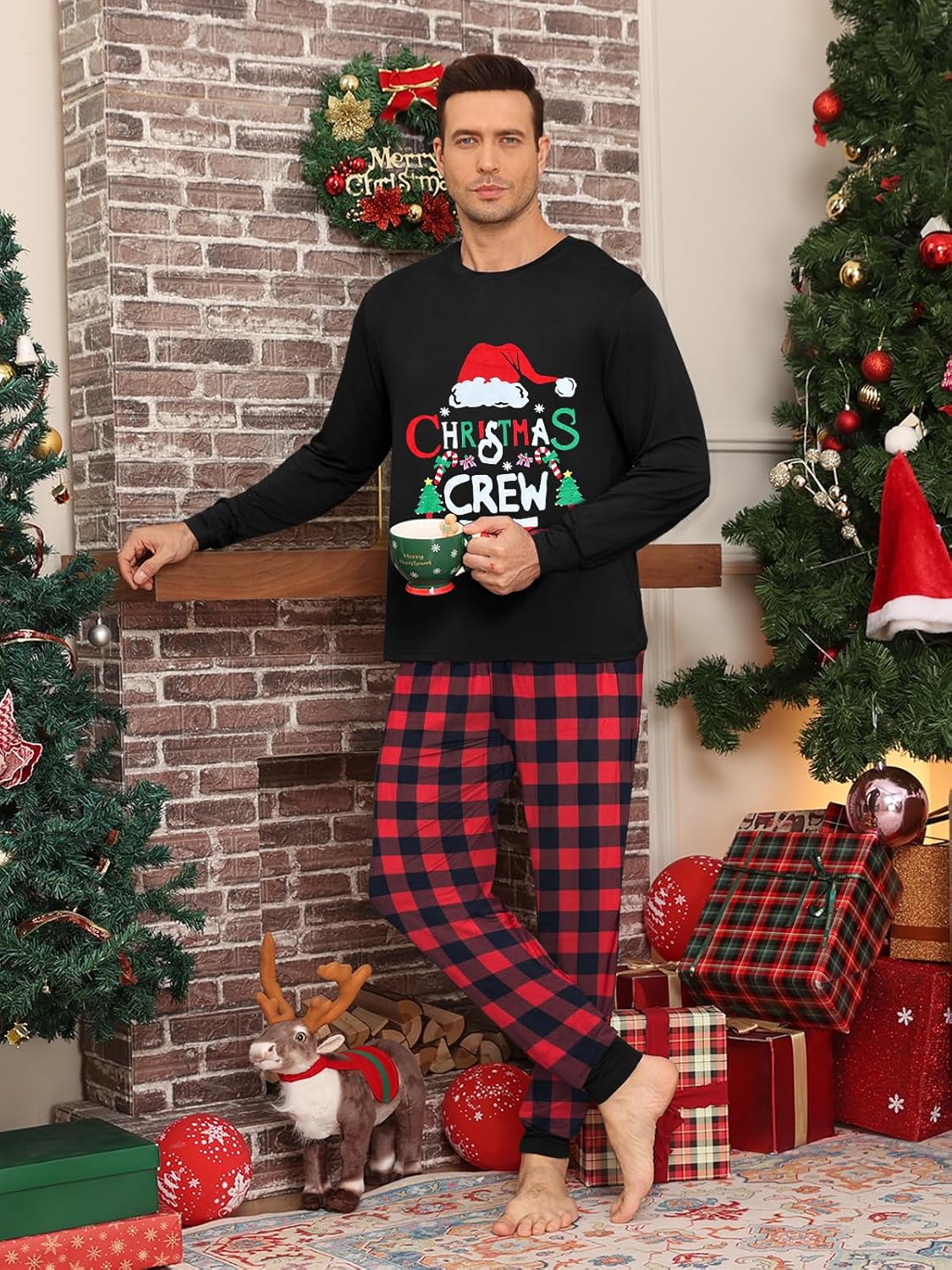 Couple Matching Plaid Pajama Set Christmas Pjs for Men Women Long Sleeve Sleepwear Lounge Set With Pockets S-3XL - Image 3
