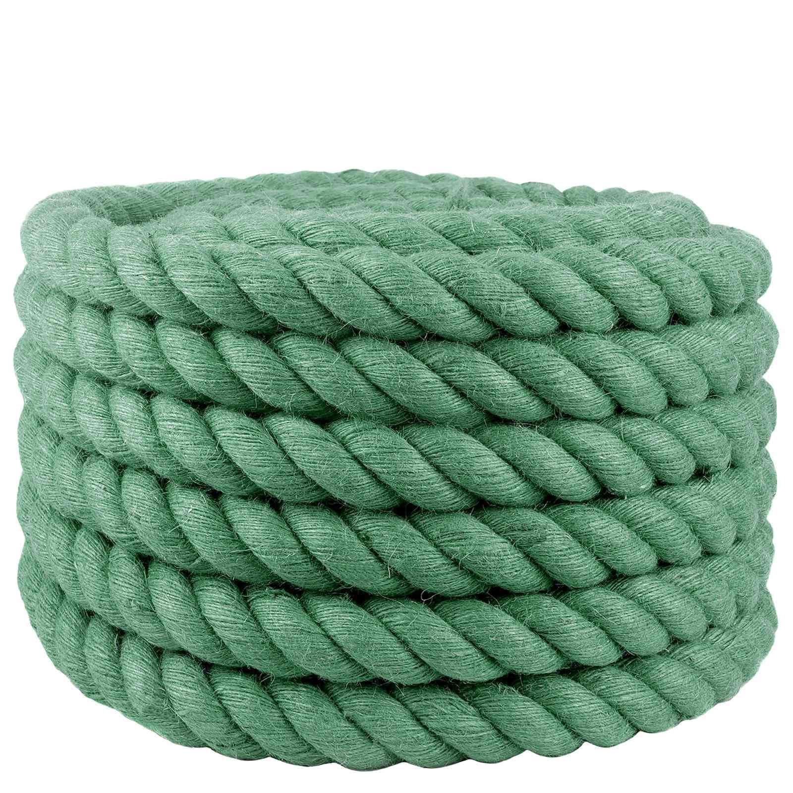 Cuerda yute 30 mm verde, 100% yute Tossa, 3 hebras para jardinería