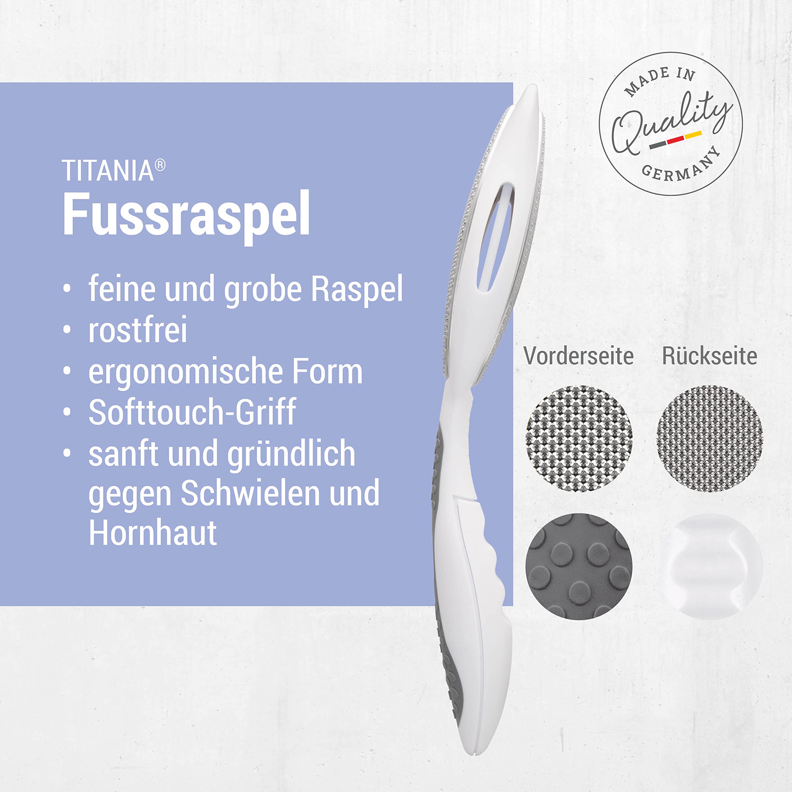Hornhaut-Pflegeset für Füße | Hornhautfeile & Hornhauthobel mit Klingen + Intensive Fußbutter | Für glatte, gepflegte Füße