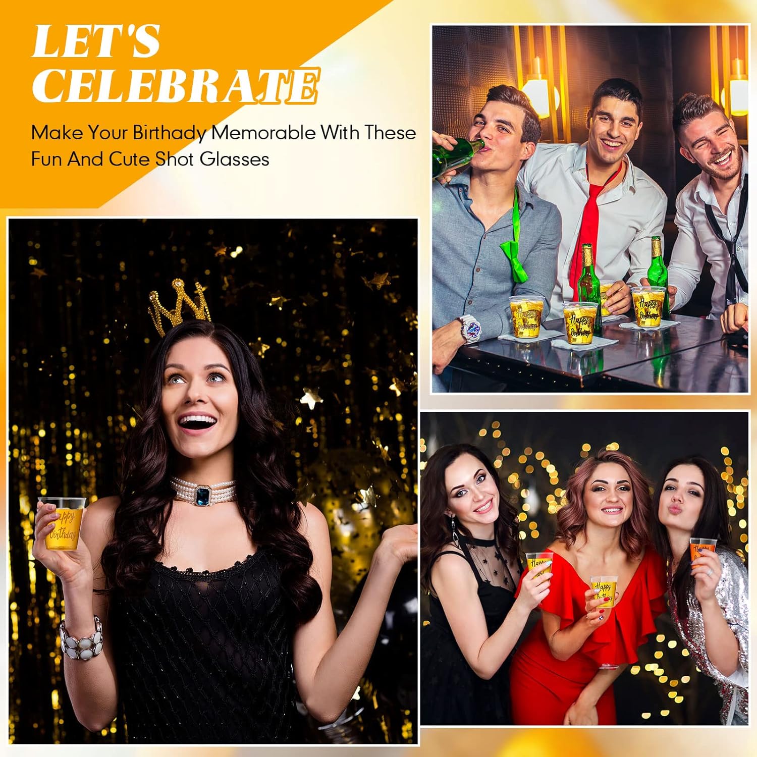 Nuogo 100 Pcs Happy Birthday Plastic Shot Glasses Birthday Party Favors 2 oz Cheer Cups for Anniversary Wedding Party Supplies - Image 5