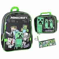 Minecraft バッグセット Amazon.com: Minecraft Backpack for Kids 5 Piece Creeper