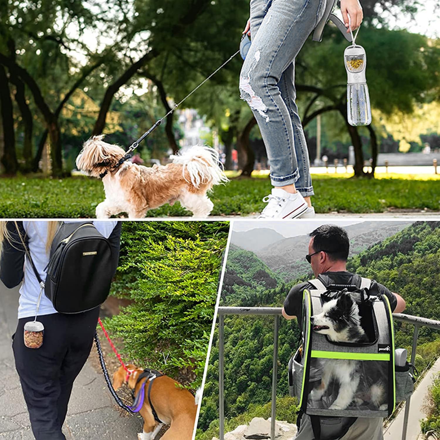 Borraccia Portatile per Cani 550ml con Ciotola Integrata - Ciotola da Viaggio Antigoccia per Cani e Gatti, Ideale per Escursioni, Viaggi e Allenamenti Estivi