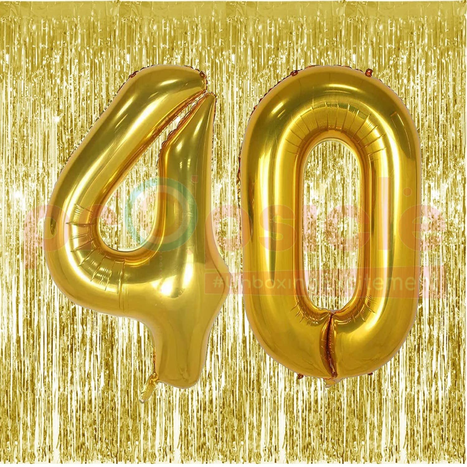 Propsicle Golden Number 40 Foil Balloon, 16 inch
